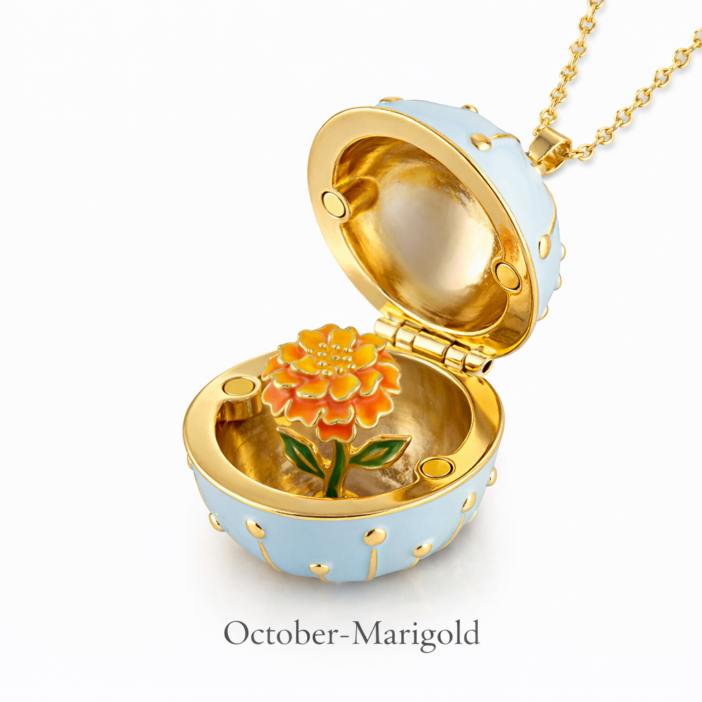 50% OFF 🔥 Twelve Blooms™ Birth Flower Enamel Locket Necklace 🌸