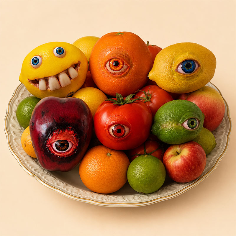 🍊 55% OFF | 👁️ Creepy Realistic Halloween Fruit Prop 🧛The Ultimate Creepy Decor