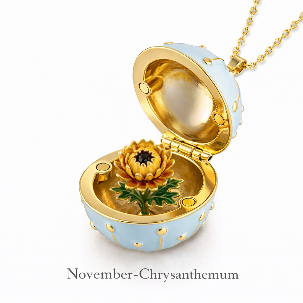50% OFF 🔥 Twelve Blooms™ Birth Flower Enamel Locket Necklace 🌸