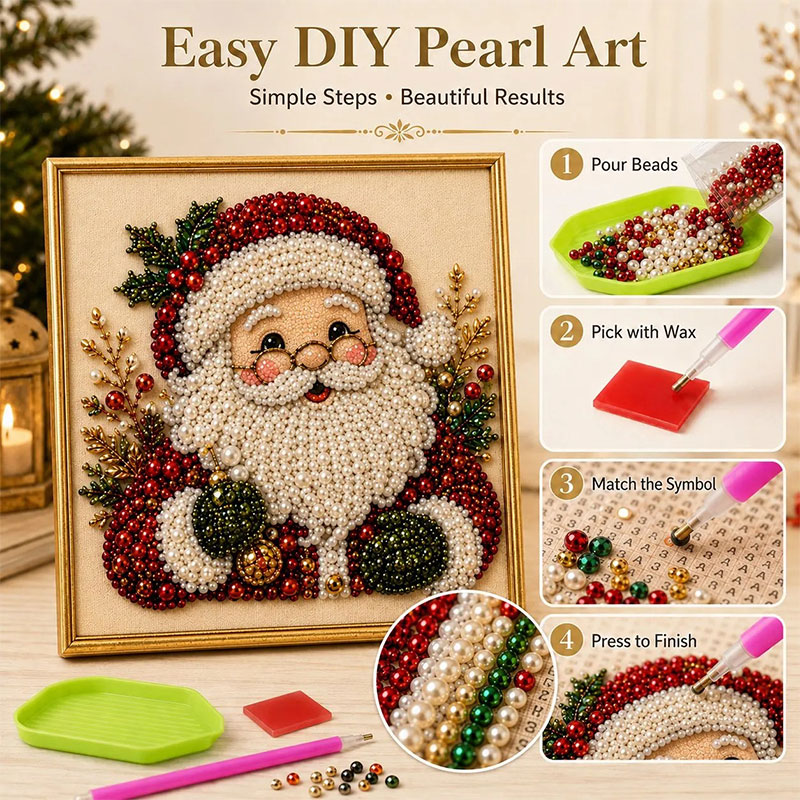 🎨65% OFF Today💎DIY Christmas Pearl Diamond Painting Art Kit