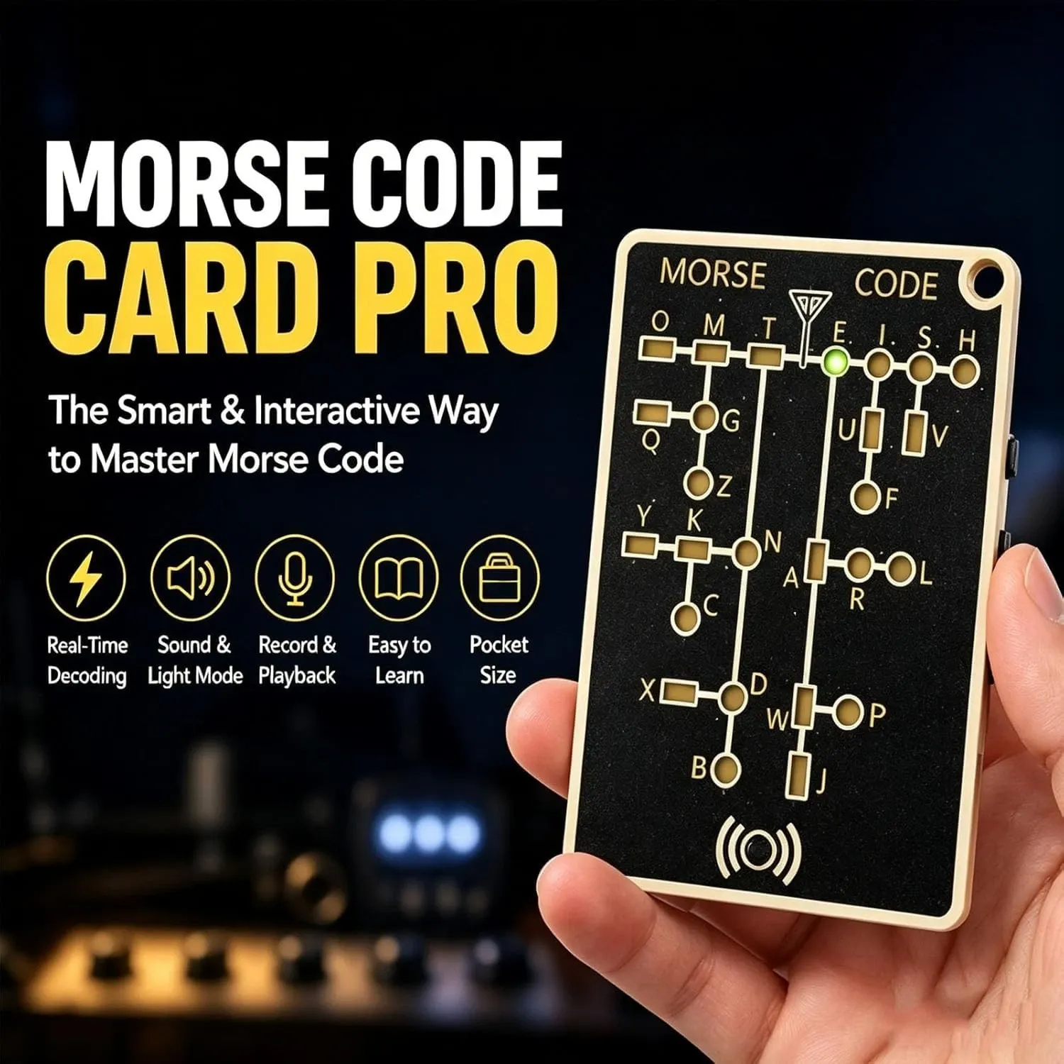 ⚡ 70% OFF Only Today - Pocket Morse Code Trainer Card with LED & Sound Feedback