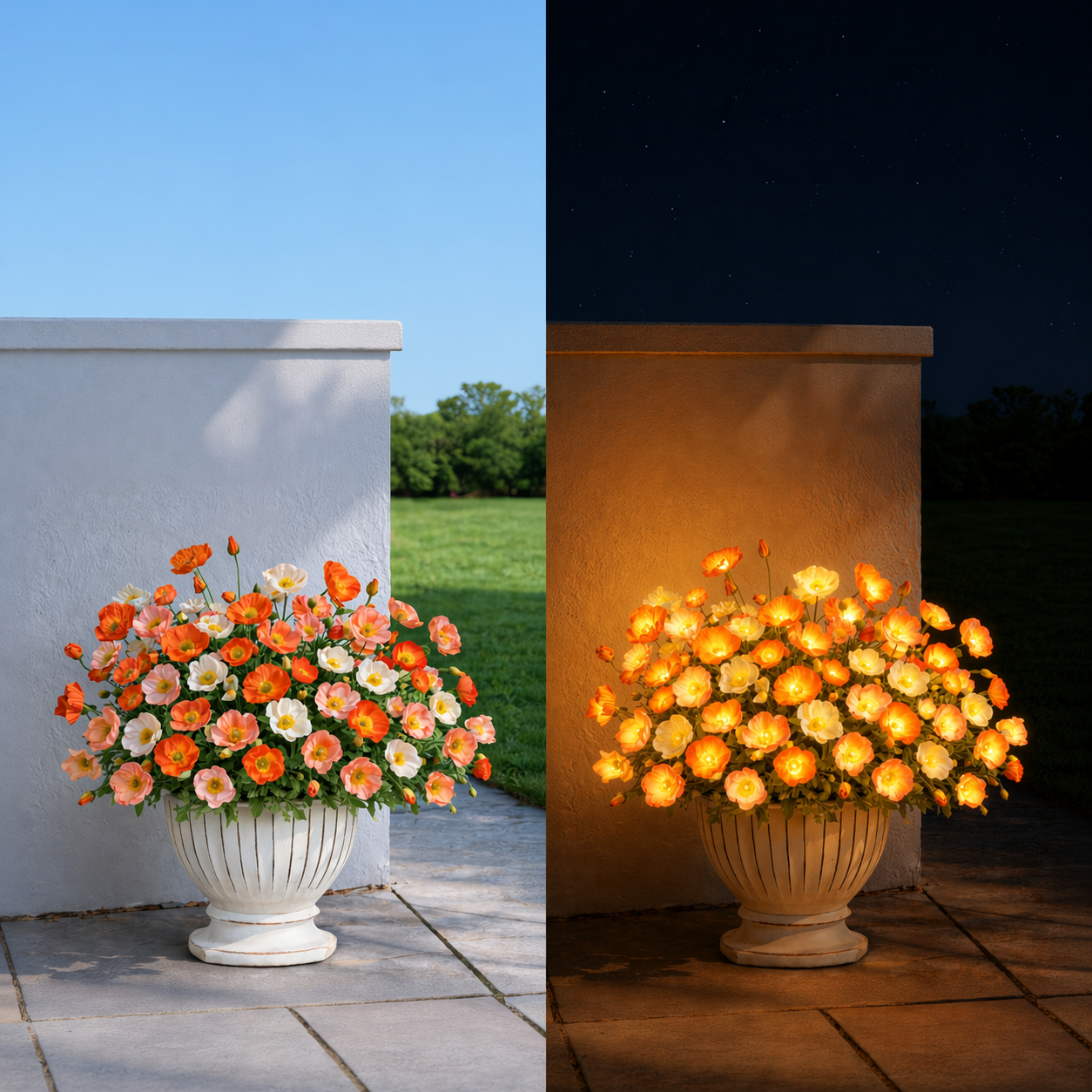 🌸Last Day 75% OFF 🔥 Solar Glow Faux Poppy Flowers — Lights Up at Night, Light, Airy & Naturally Beautiful All Day ✨
