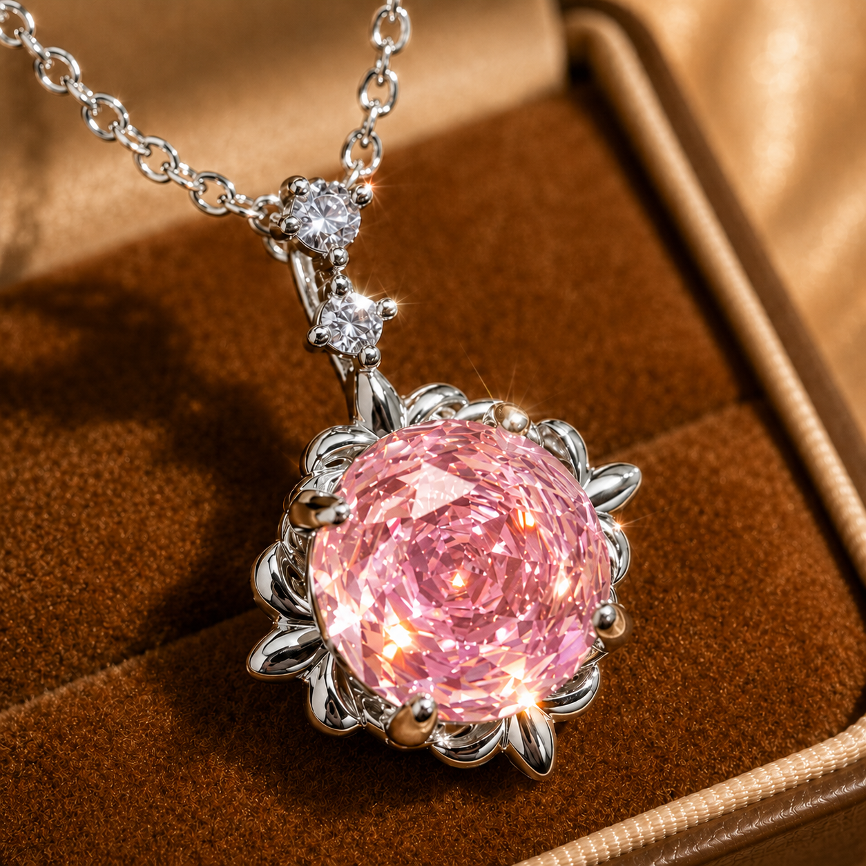 🔥LAST DAY 60% OFF 💗Bloom Again Necklace – Vibrant Octagonal Rose High-Carbon Gemstone Pendant