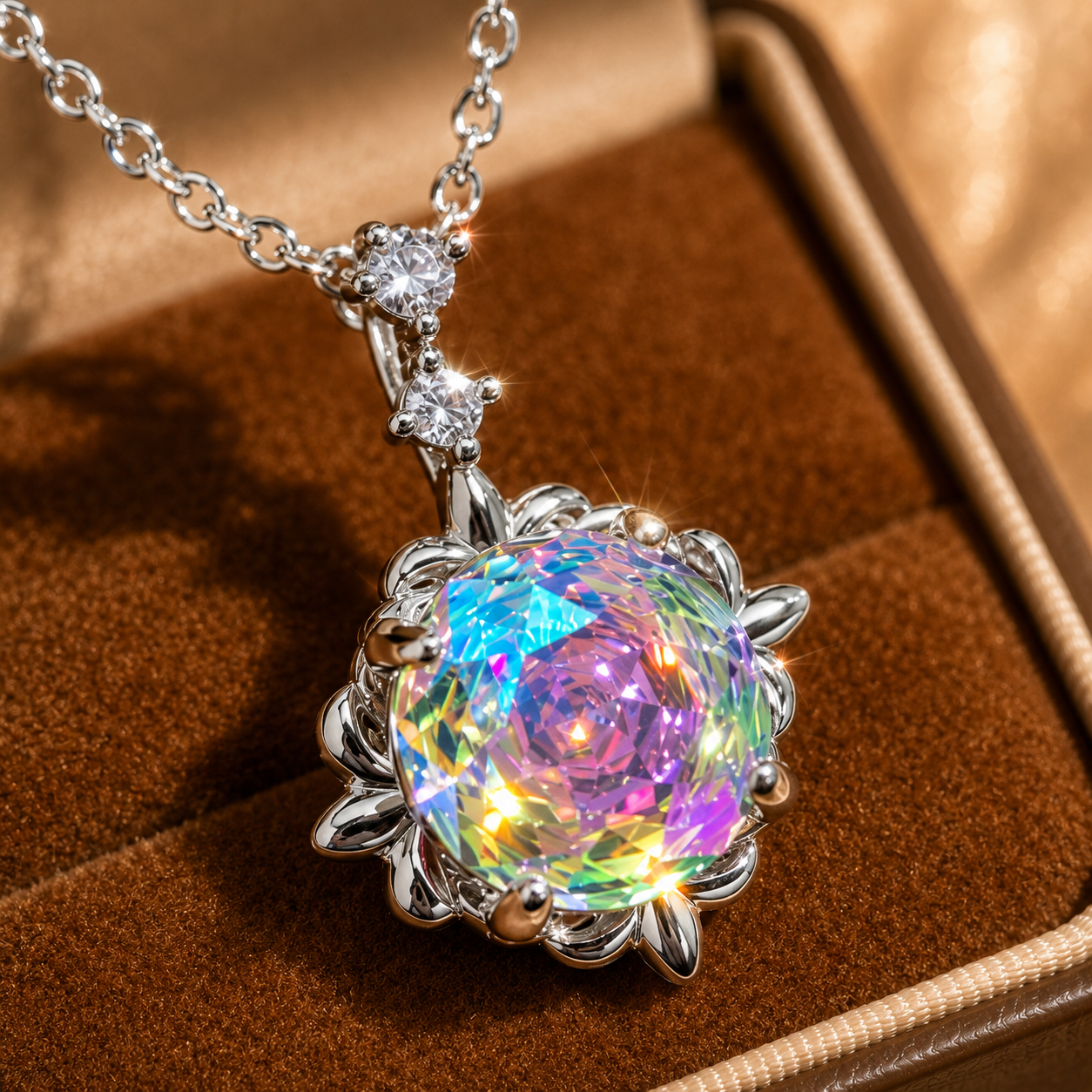 🔥LAST DAY 60% OFF 💗Bloom Again Necklace – Vibrant Octagonal Rose High-Carbon Gemstone Pendant