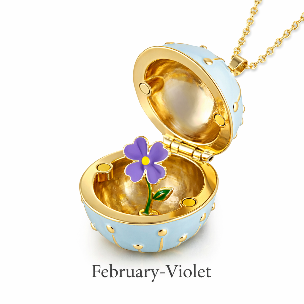 50% OFF 🔥 Twelve Blooms™ Birth Flower Enamel Locket Necklace 🌸