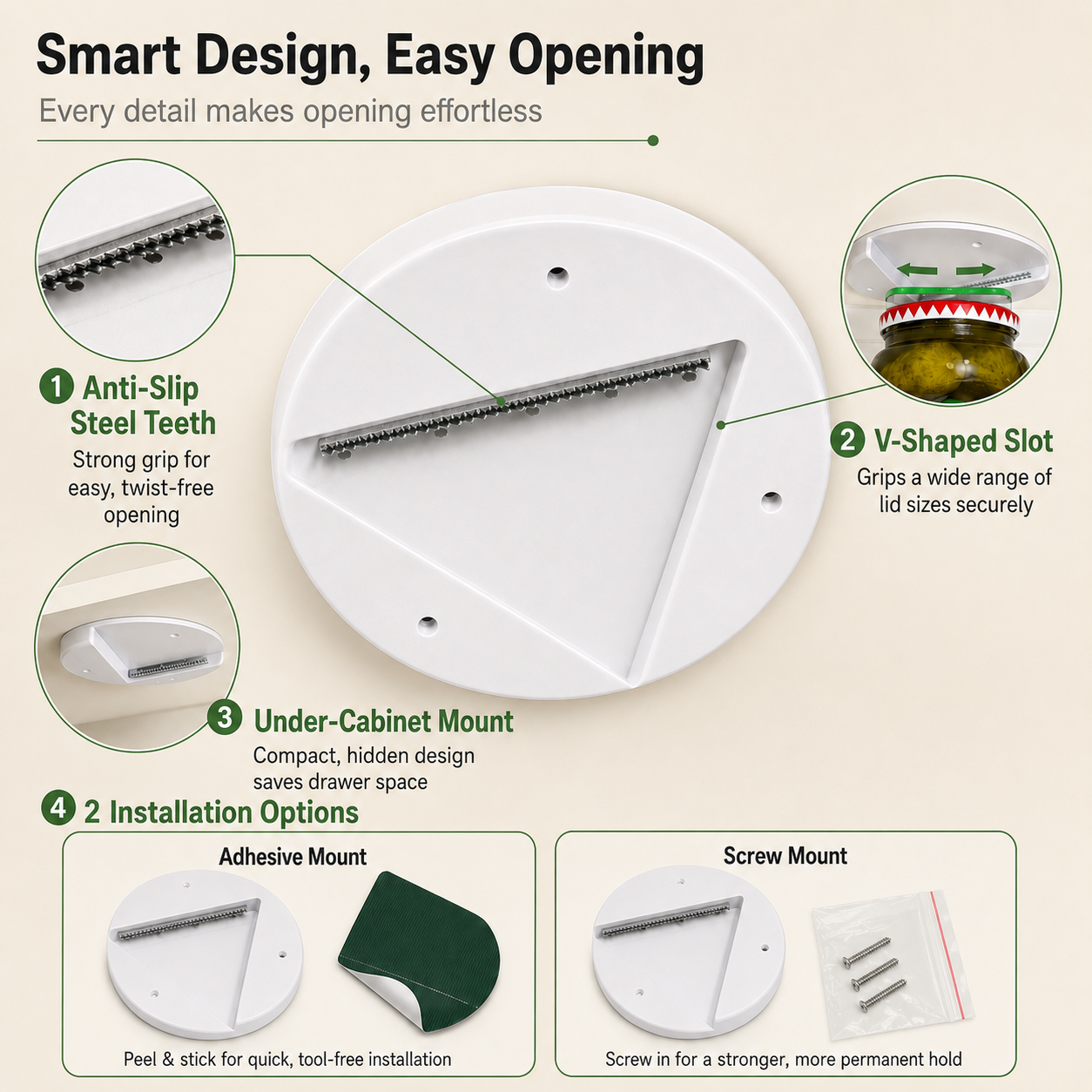 🔥 50% OFF – One-Twist Under-Cabinet Jar Lid Opener