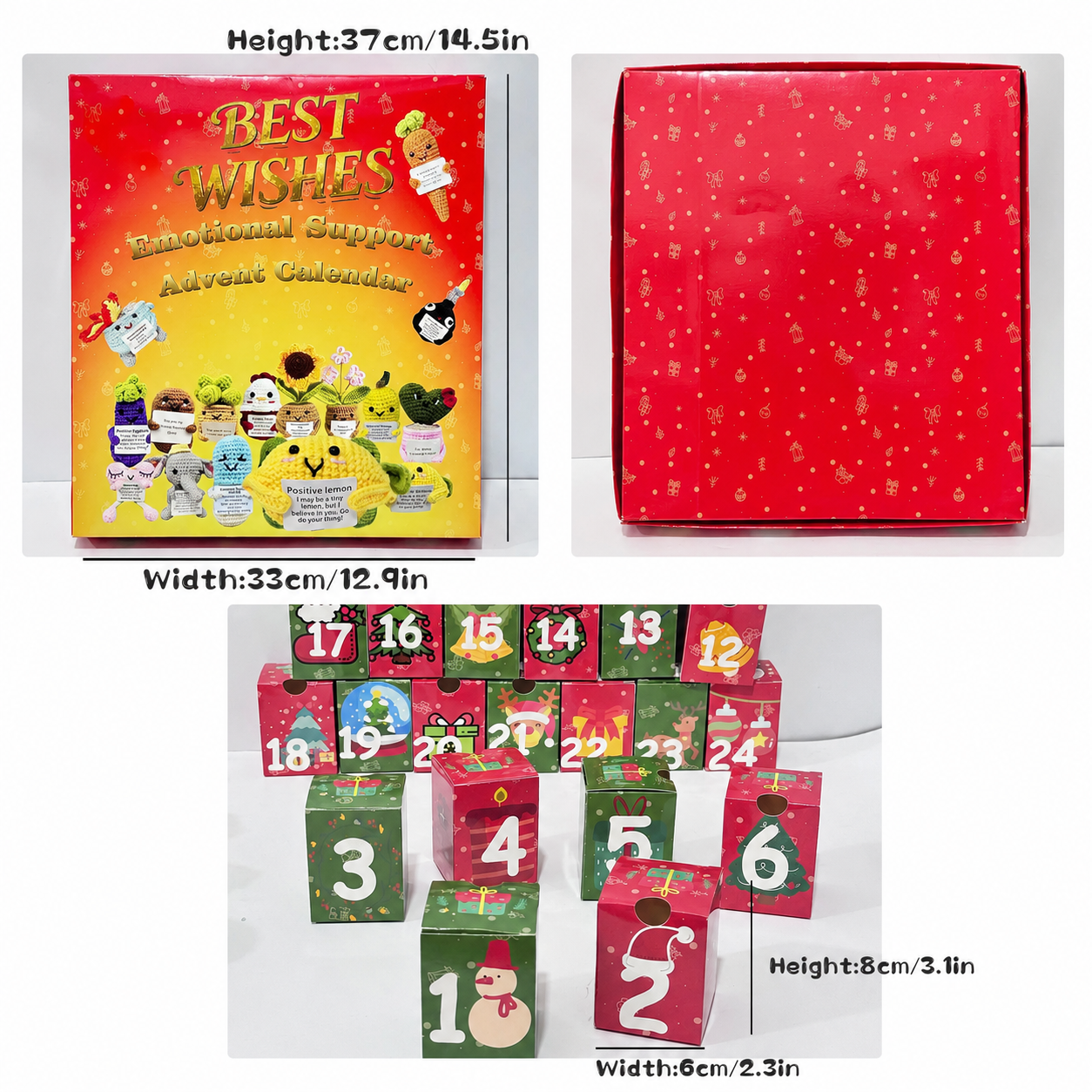 🎄 LAST DAY 50% OFF – 24-Day Heartwarming Crochet Advent Calendar | Daily Christmas Surprise Blind Box 🎁