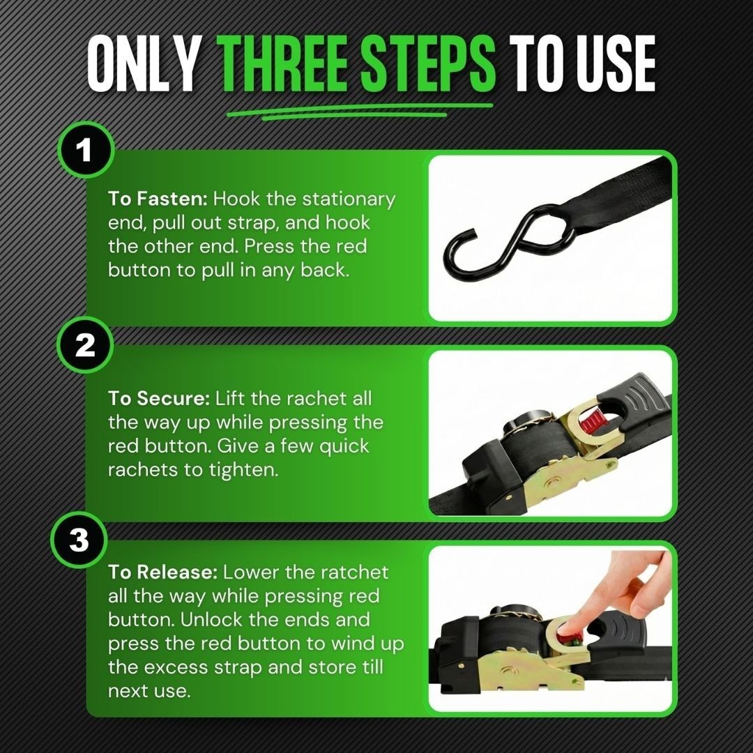 🔥 Selling Fast 50% OFF 🎁 Perfect Gift – Retractable Ratchet Strap (2026 Upgraded Edition)