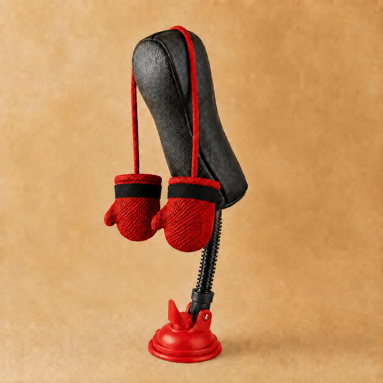 Red base cat boxing toy