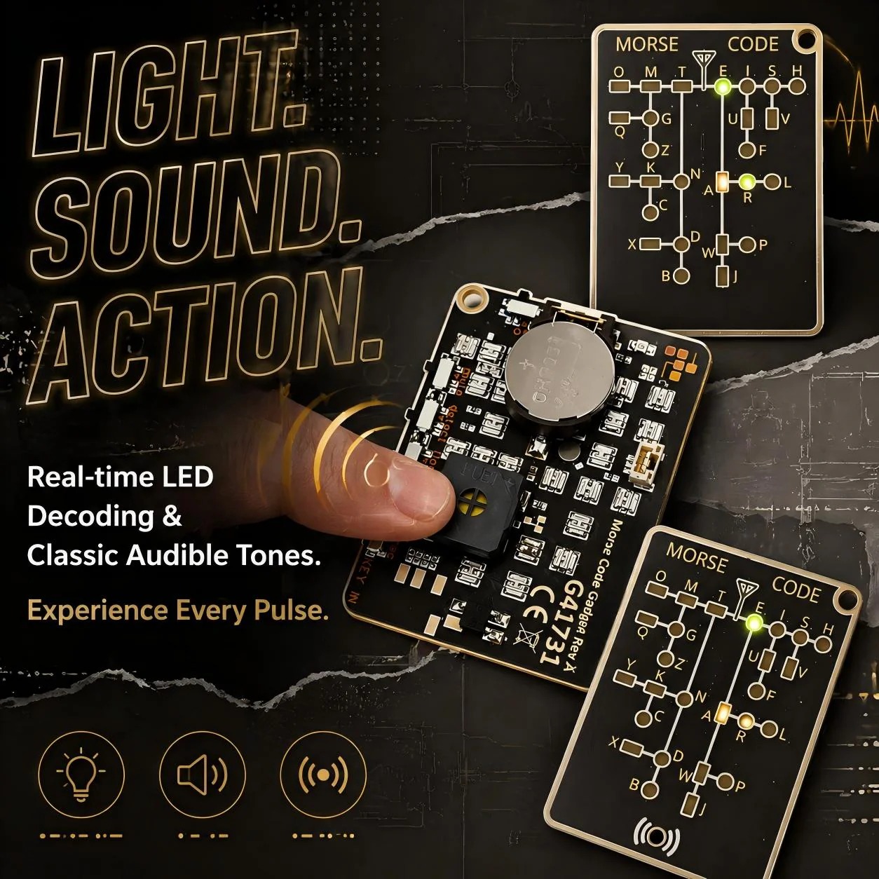 ⚡ 70% OFF Only Today - Pocket Morse Code Trainer Card with LED & Sound Feedback