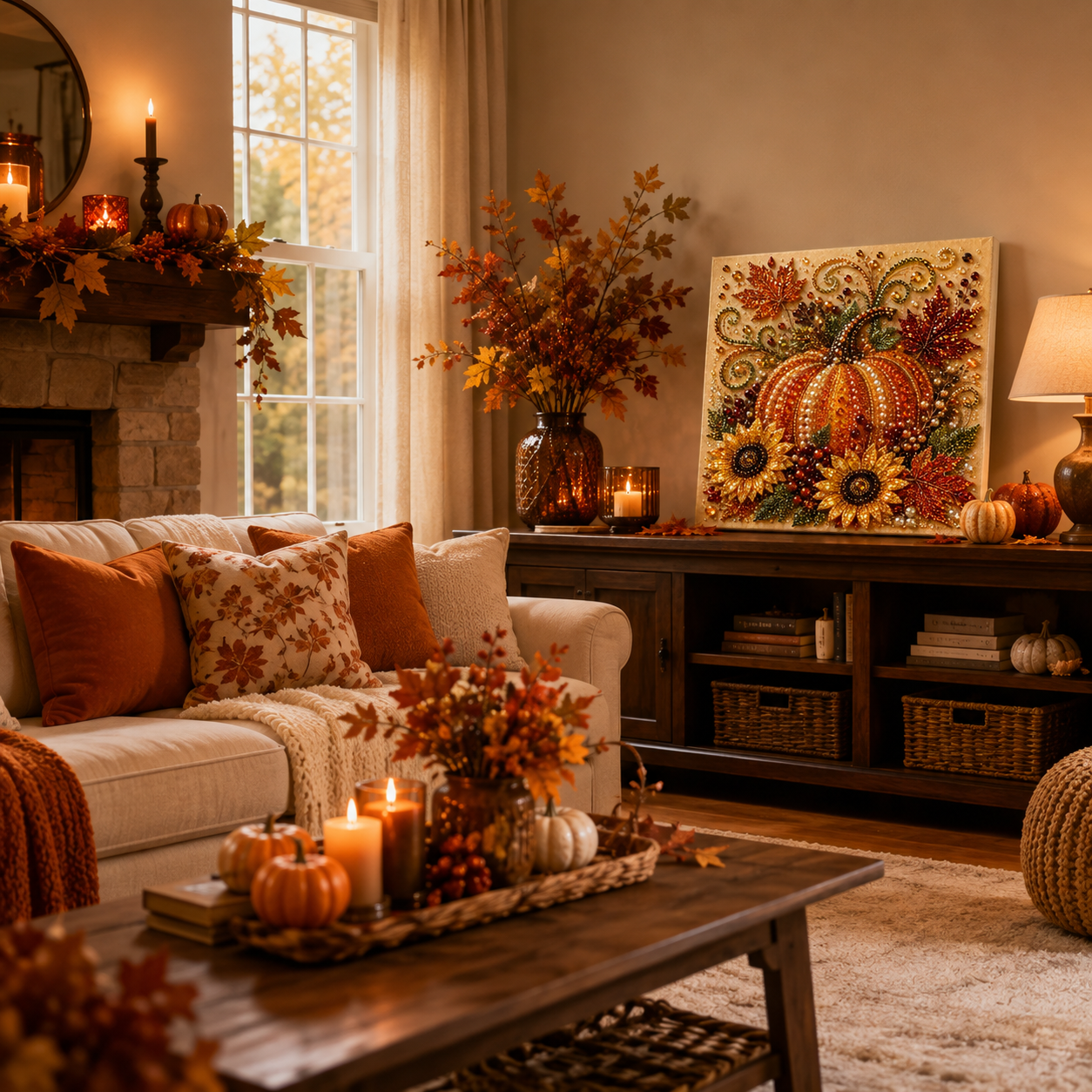 Finished Autumn Pearl Painting Display
