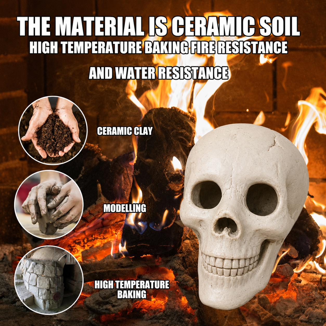 💀 Halloween Early Bird 65% OFF | Burning Skull Fire Pit Decor 🔥