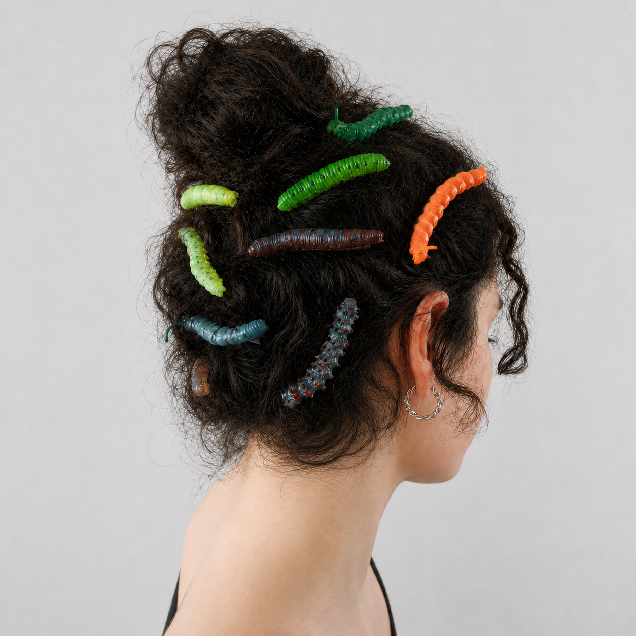 🐛 LAST DAY 65% OFF-12-Piece Creepy Caterpillar Hair Clip Set 🎃
