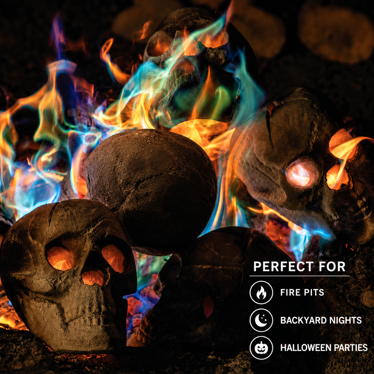 💀 Halloween Early Bird 65% OFF | Burning Skull Fire Pit Decor 🔥