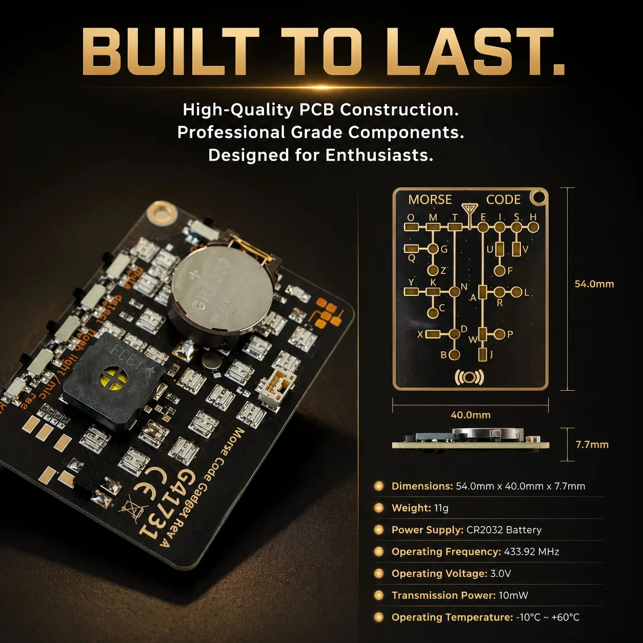 ⚡ 70% OFF Only Today - Pocket Morse Code Trainer Card with LED & Sound Feedback