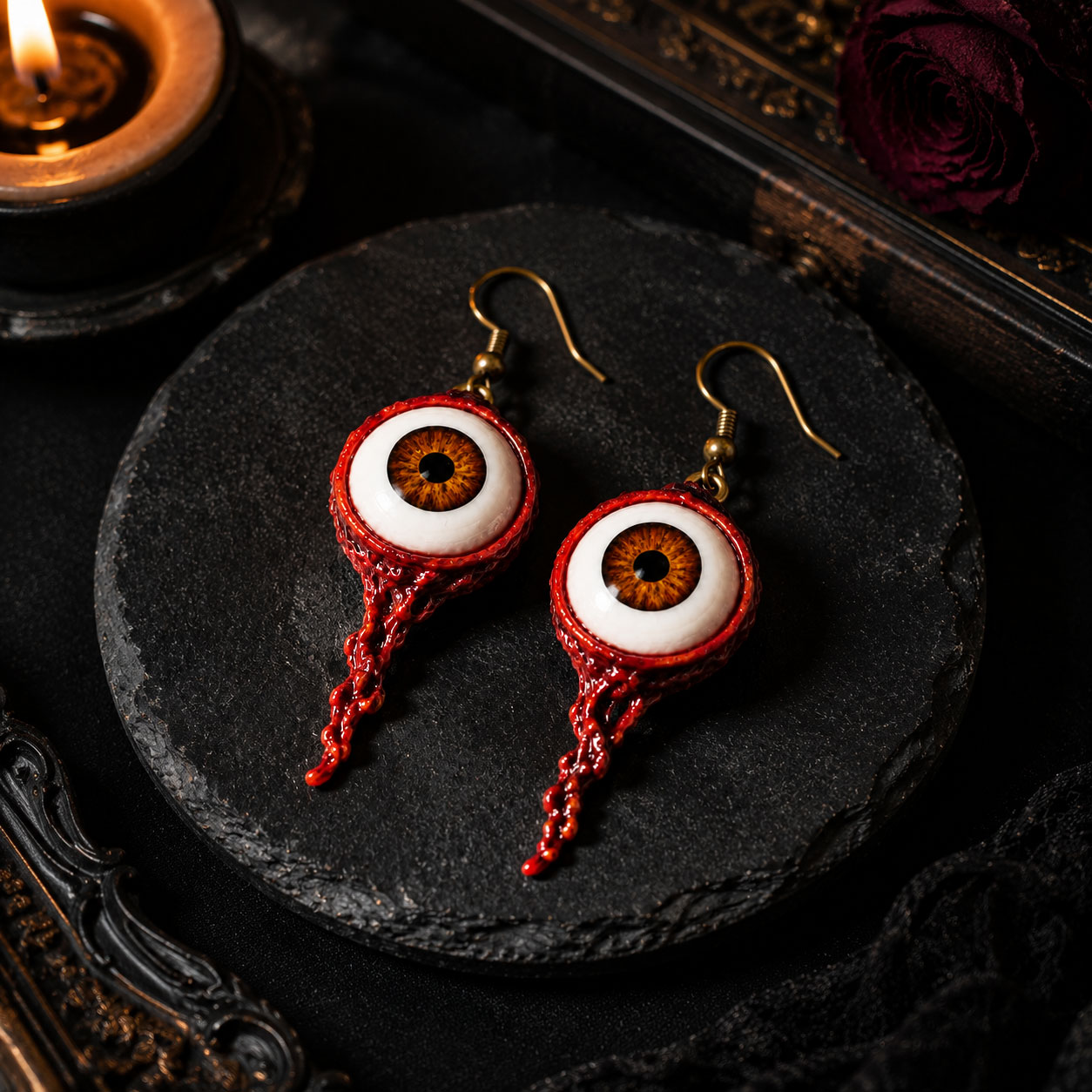 🔥 Halloween Deal 50% OFF |👁️ Creepy Eyeball Earrings – Gothic Resin Eye Dangles