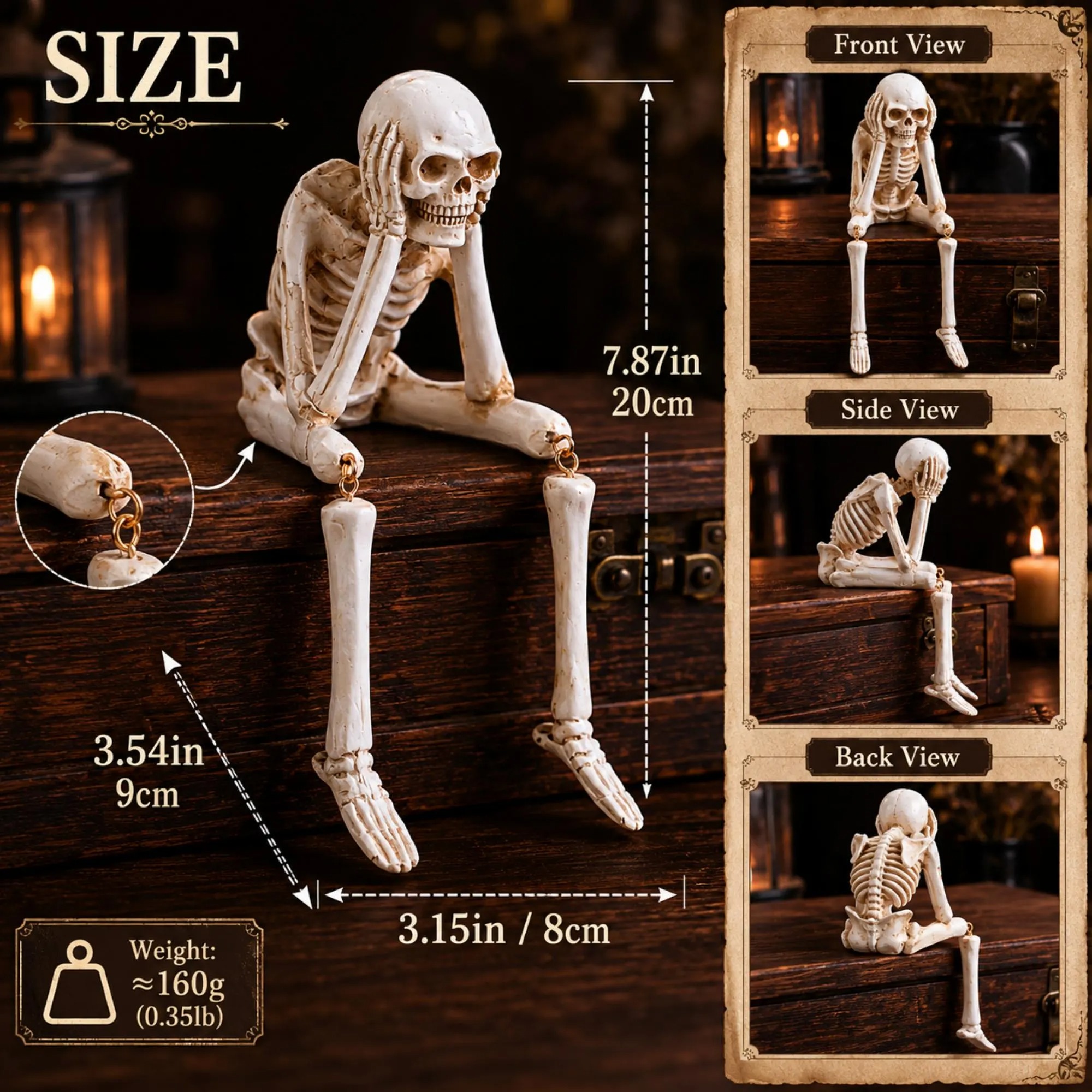 🎃 Halloween Early Bird Deal – 65% OFF | 3-Piece See, Hear & Speak No Evil Skeleton Figurine Set 💀