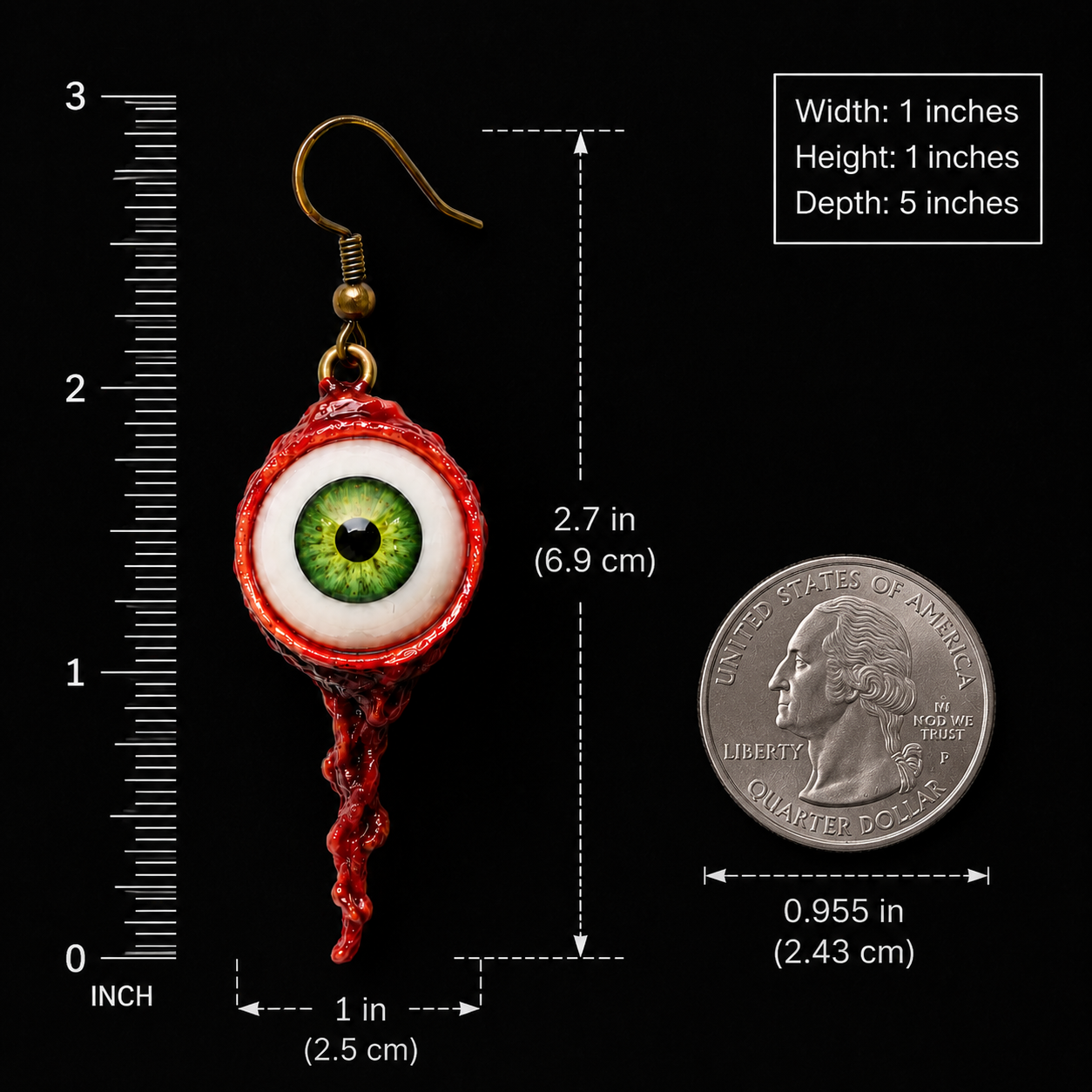 🔥 Halloween Deal 50% OFF |👁️ Creepy Eyeball Earrings – Gothic Resin Eye Dangles
