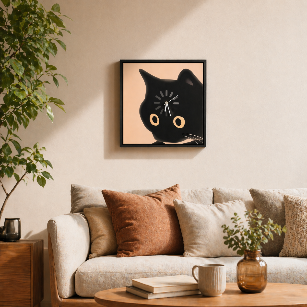 Loading Cat Wall Clock