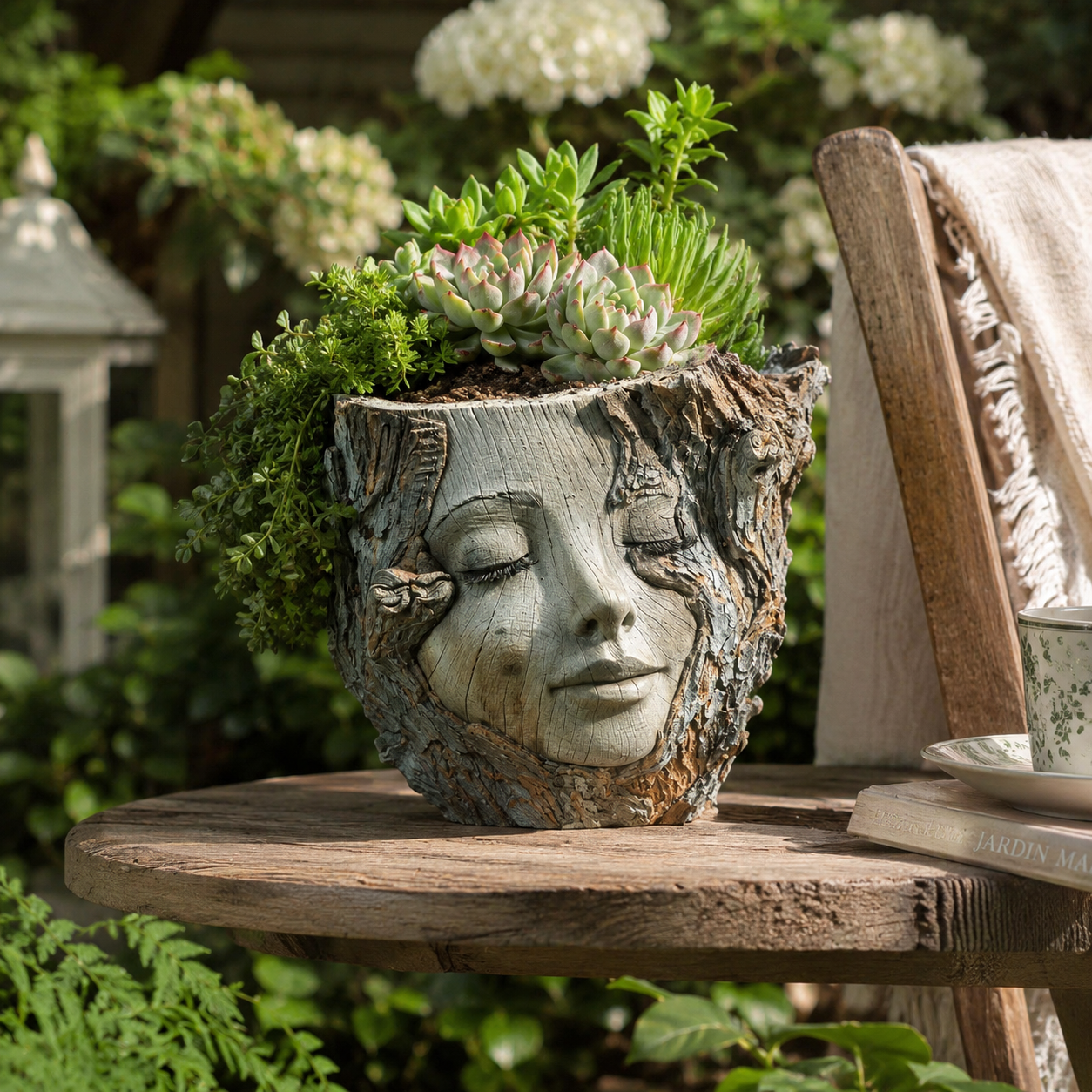 🔥68% OFF Only Today – Tree Stump Girl Flower Pot 🌱– Resin Succulent Planter for Home & Garden Decor