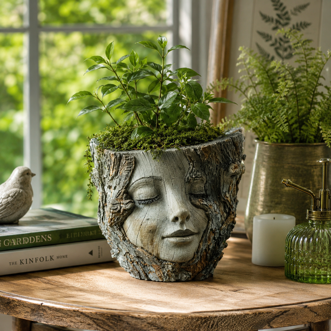 🔥68% OFF Only Today – Tree Stump Girl Flower Pot 🌱– Resin Succulent Planter for Home & Garden Decor