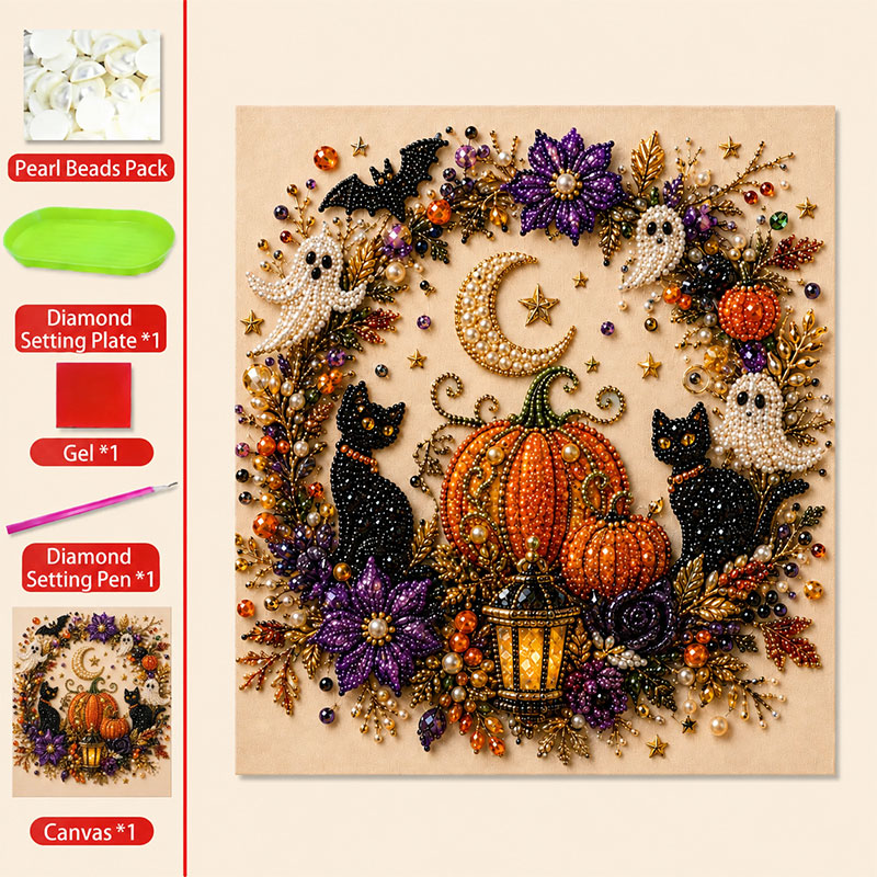 ✨Massive 65% OFF👻 Halloween Pearl Art DIY Kit – Turn Tiny Pearls into Spooky-Cute Magic