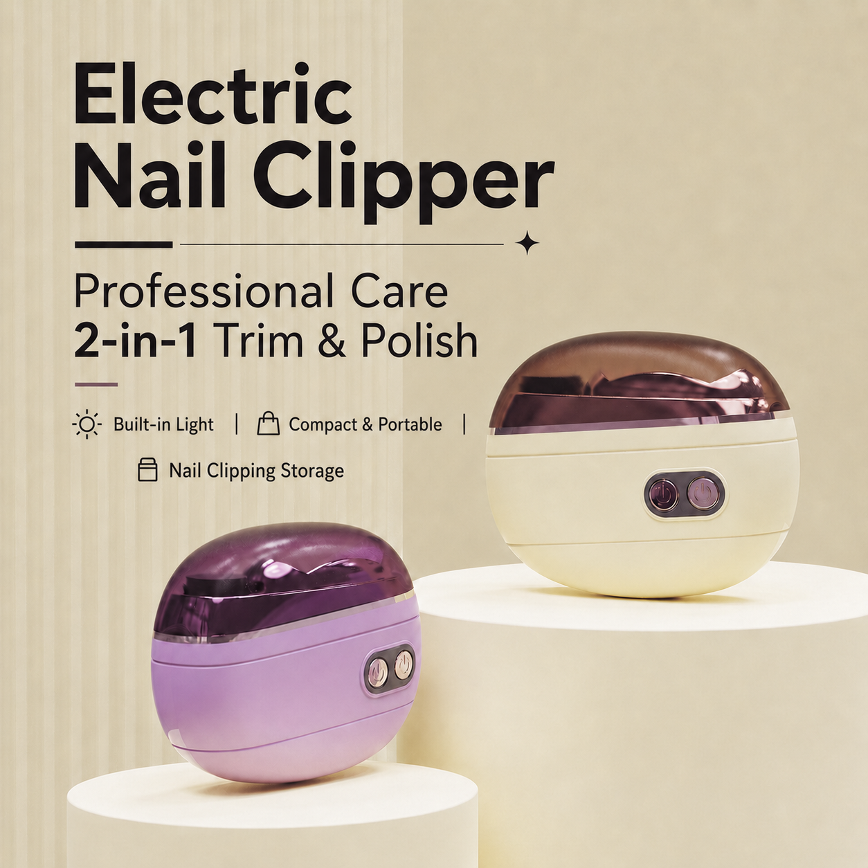 ✂️ LIMITED-TIME 50% OFF! 💅 2-in-1 Smart Electric Nail Clipper & Polisher 🌟