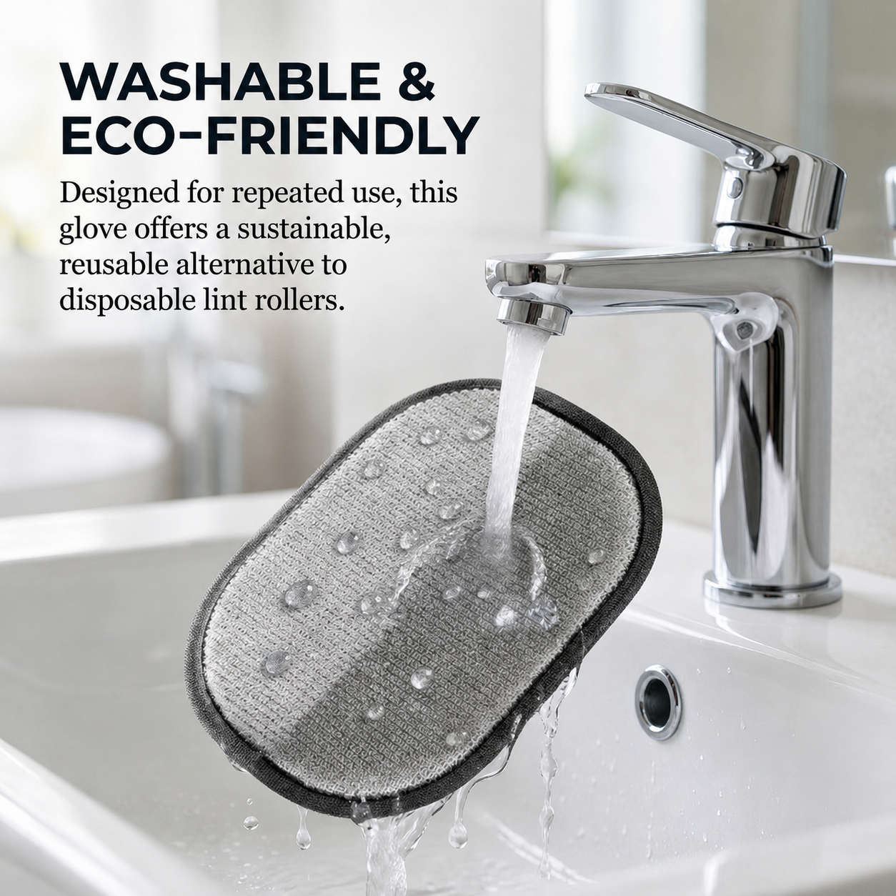 Washable reusable pet hair remover glove