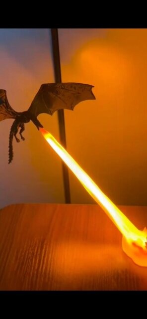 Customer photo of golden dragon flame night light