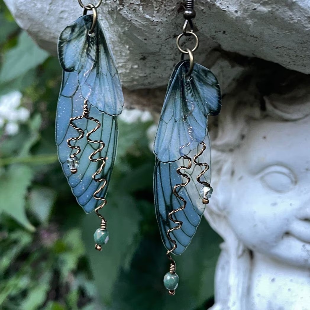 Forest Fairy Wing Grunge Earrings