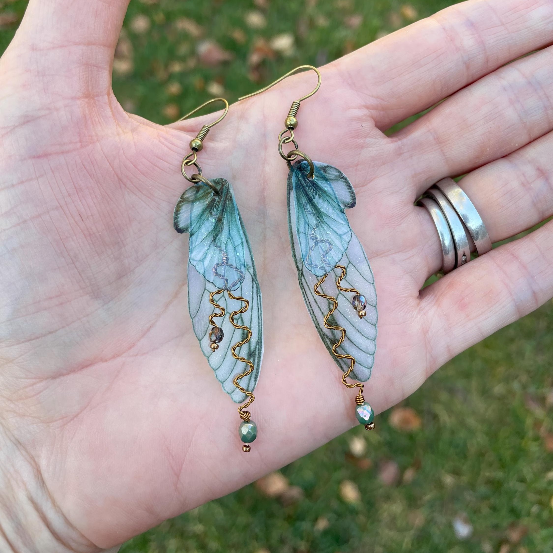 Forest Fairy Wing Grunge Earrings