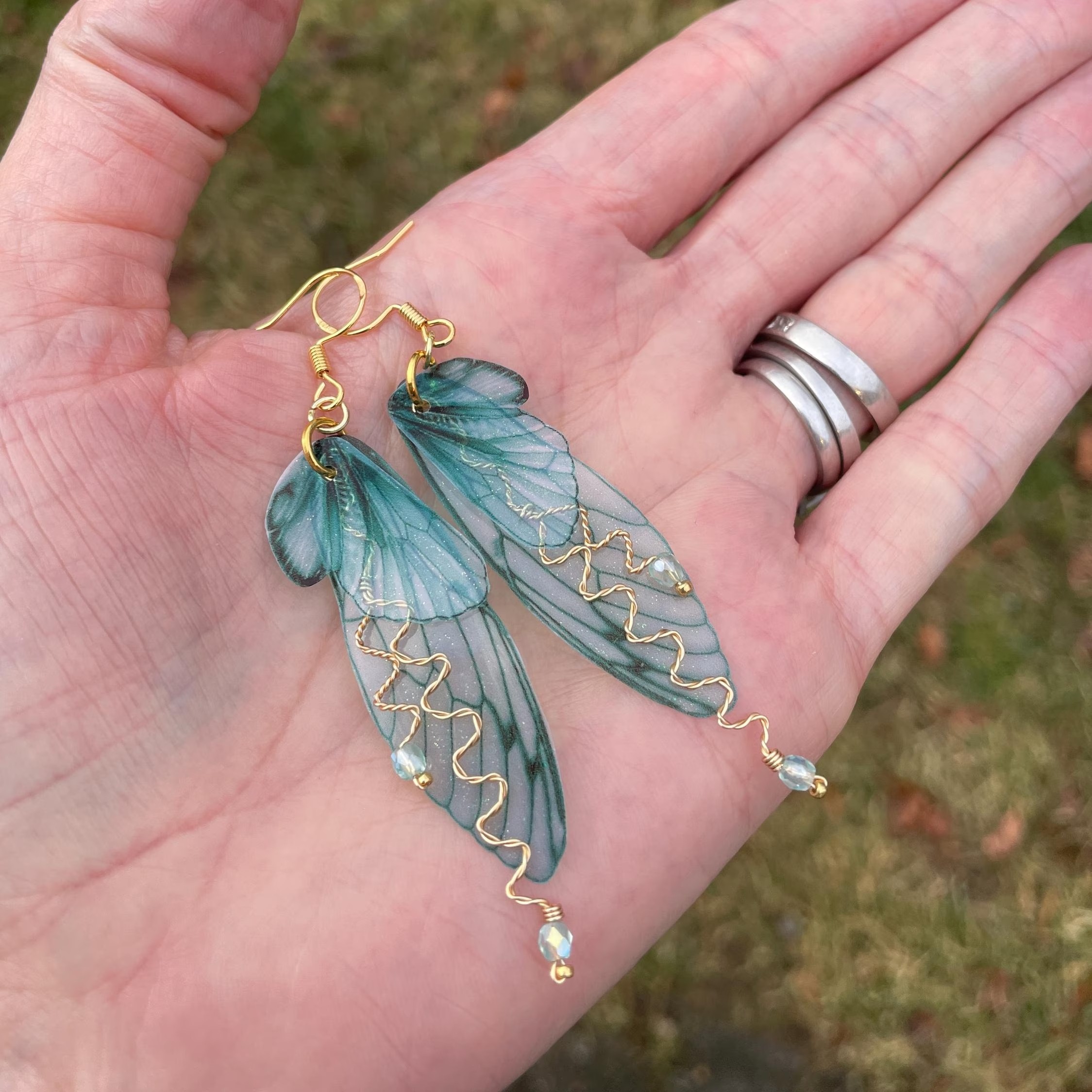 Forest Fairy Wing Grunge Earrings