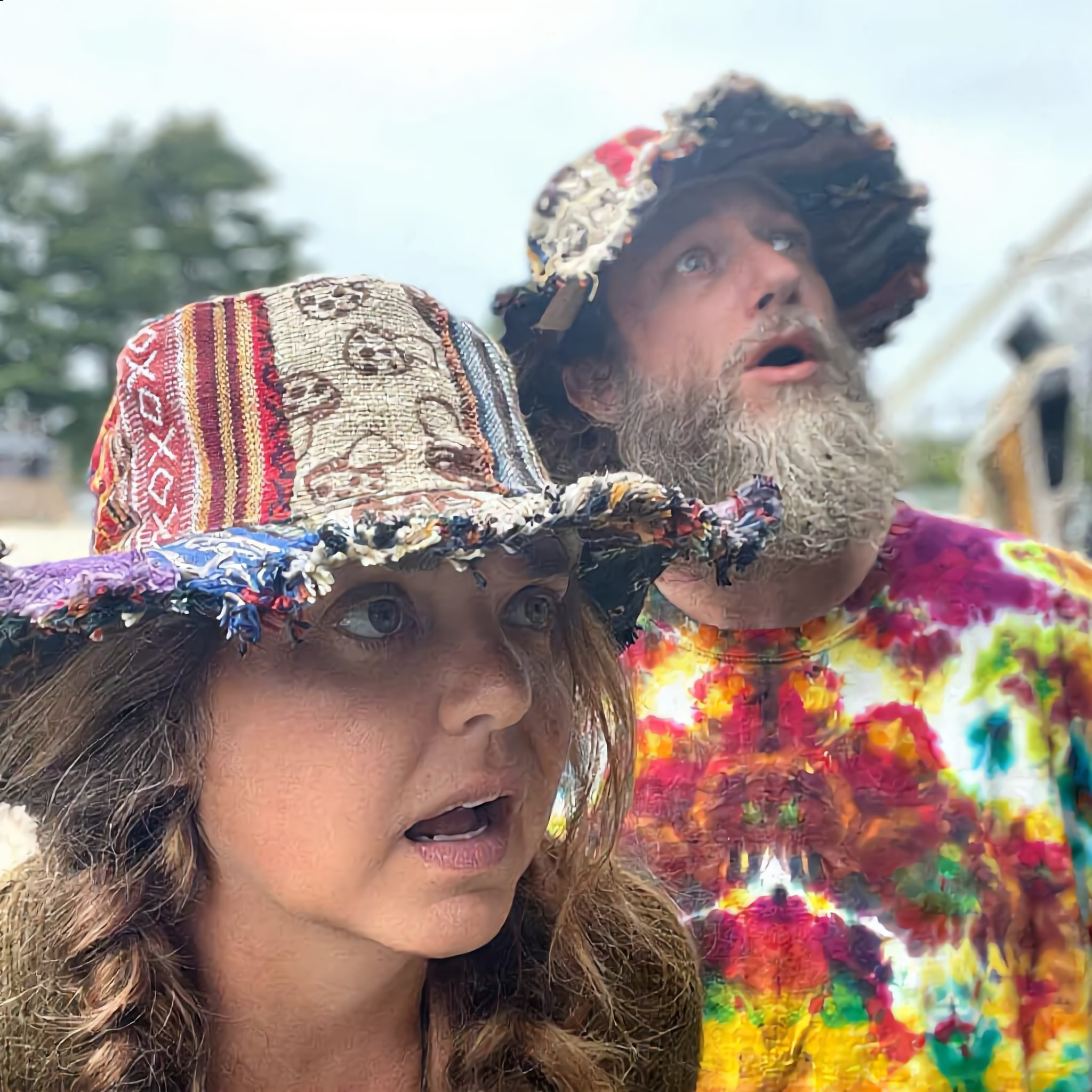 Hippie Haberdashery-🍄Patchwork Multicolored Mushroom Hemp Hat with Hidden Pocket Fedorahats🎩