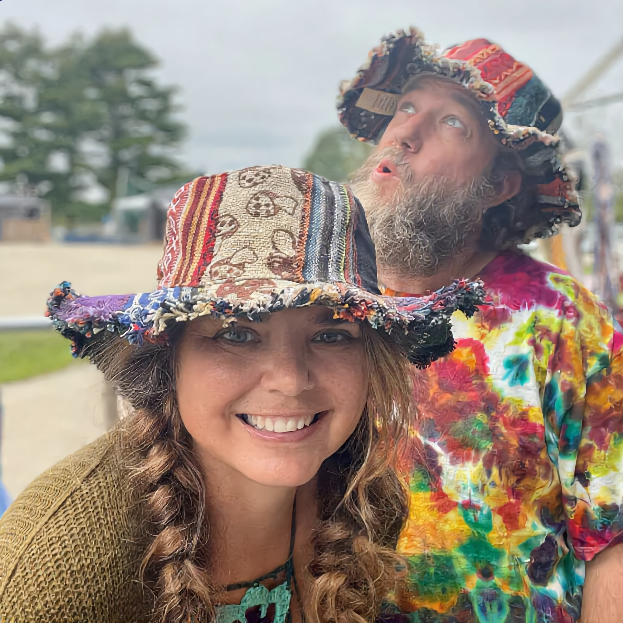 Hippie Haberdashery-🍄Patchwork Multicolored Mushroom Hemp Hat with Hidden Pocket Fedorahats🎩