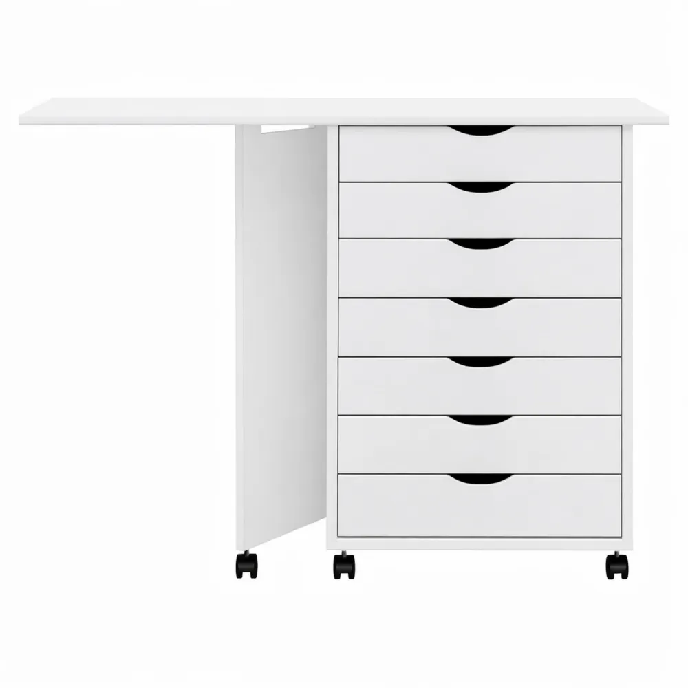 Caisson de Bureau Mobile en Bois de Pin