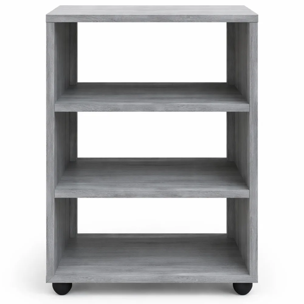 Caisson de Rangement Mobile avec Roulettes en Bois Gris