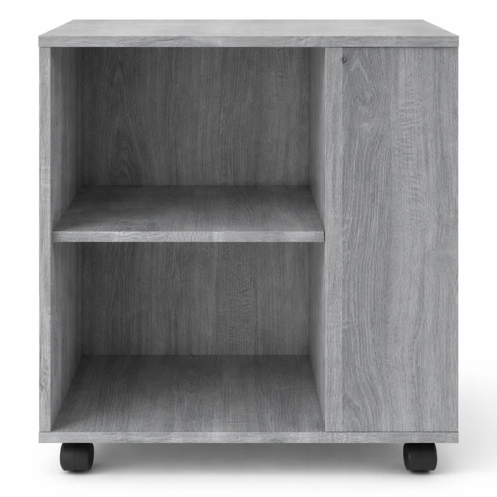 Caisson de Rangement Mobile pour Bureau, Armoire à Roulettes, Bois Gris