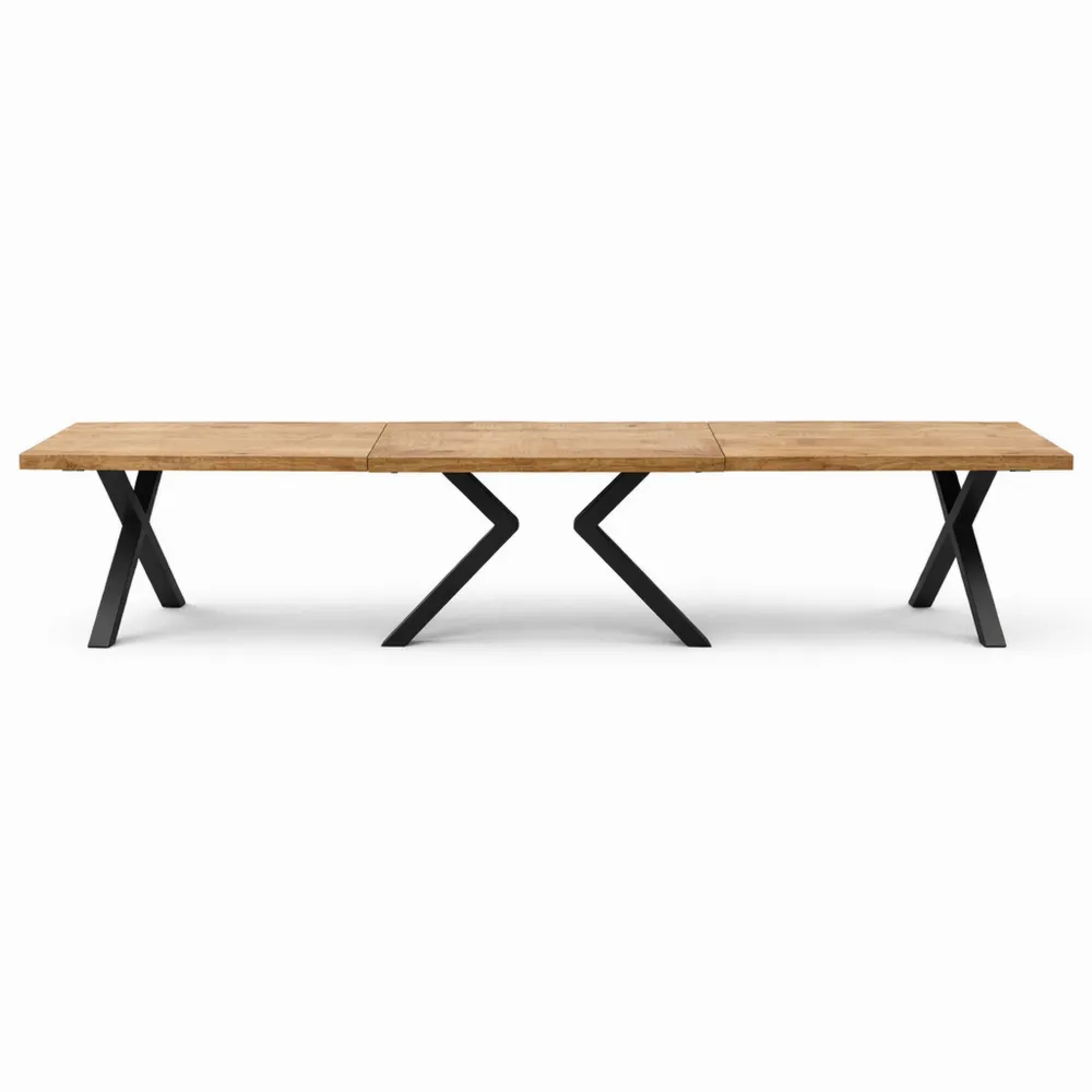 Grande table à manger extensible en chêne rustique
