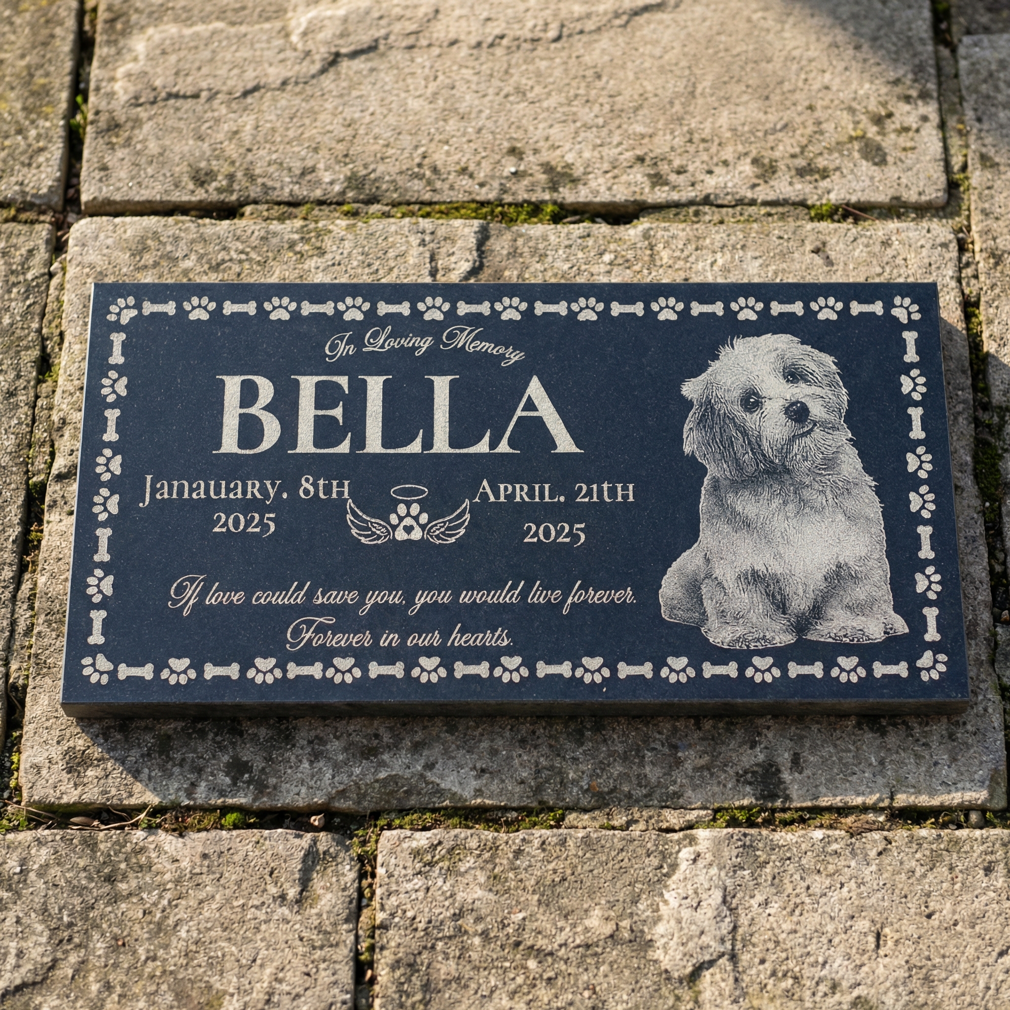 Customized Human Black Granite Memorial Stone Temporary Heastone Tombstone