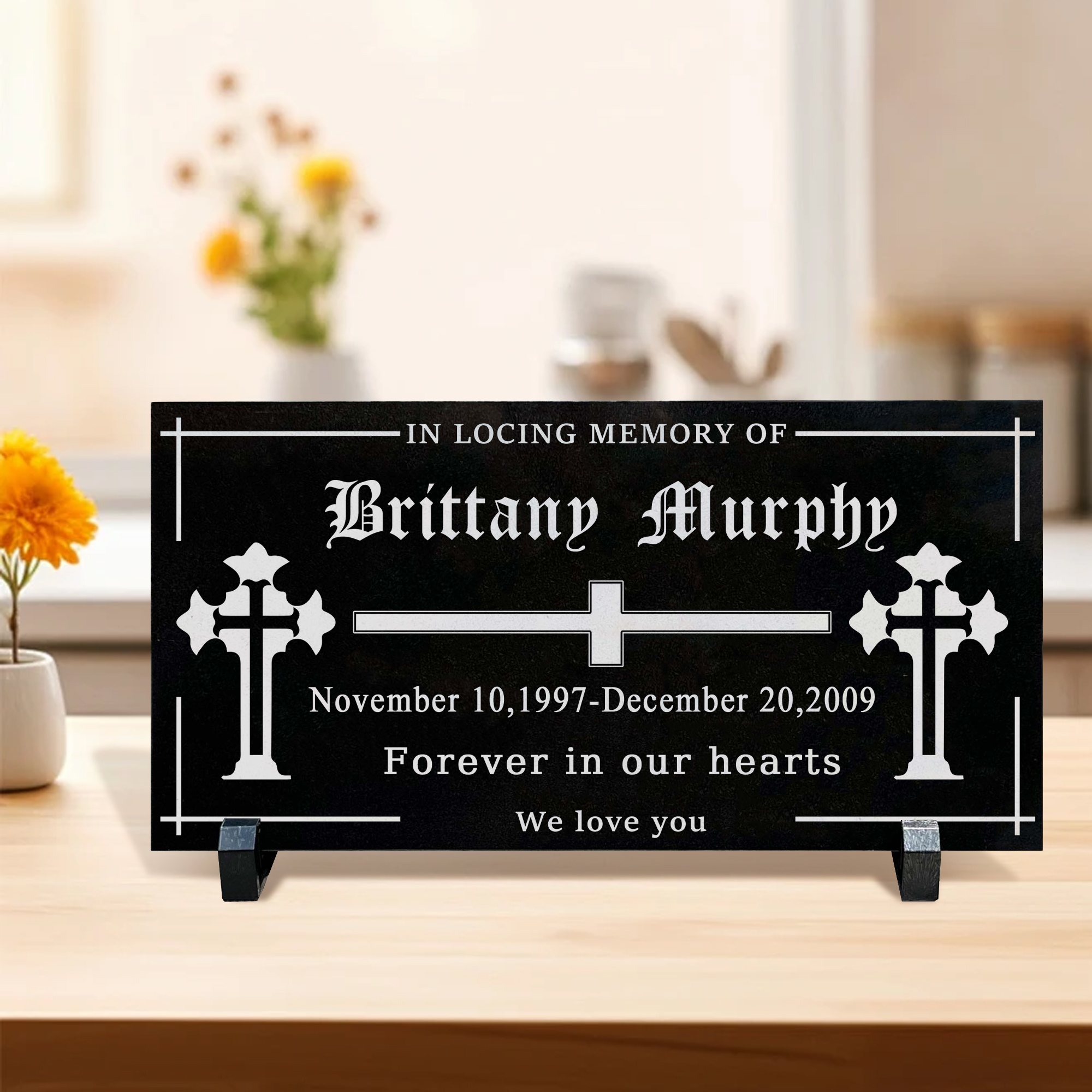 Customized Black Granite Memorial Stone Temporary Heastone Tombstone For Pet & Human