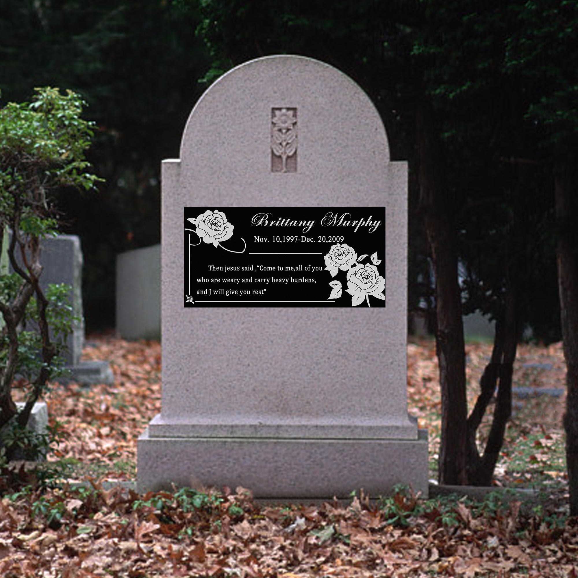 Customized Black Granite Memorial Stone Temporary Heastone Tombstone For Pet & Human