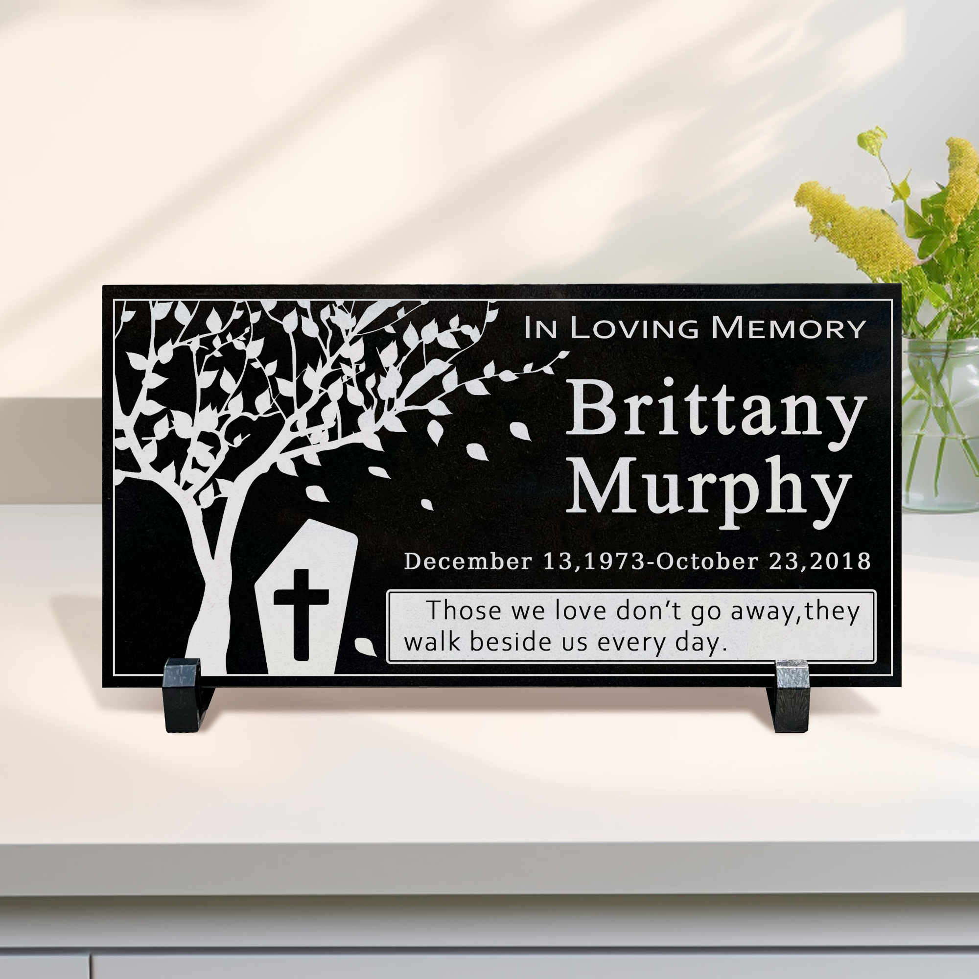 Customized Black Granite Memorial Stone Temporary Heastone Tombstone For Pet & Human