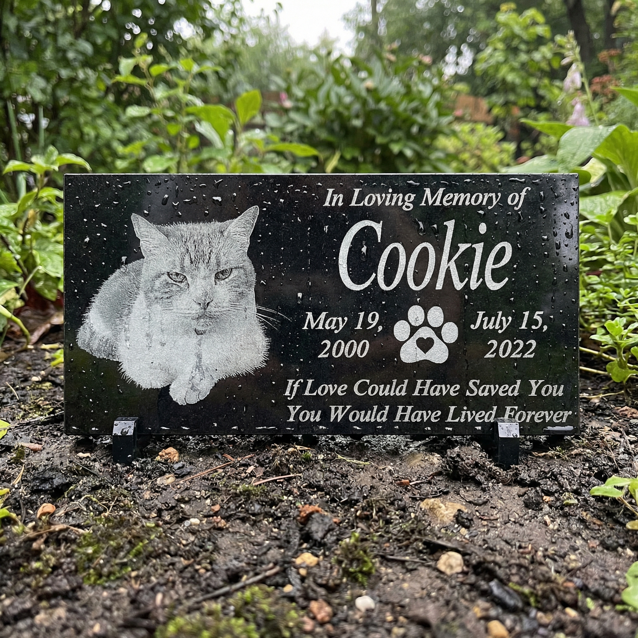 Customized Human Black Granite Memorial Stone Temporary Heastone Tombstone