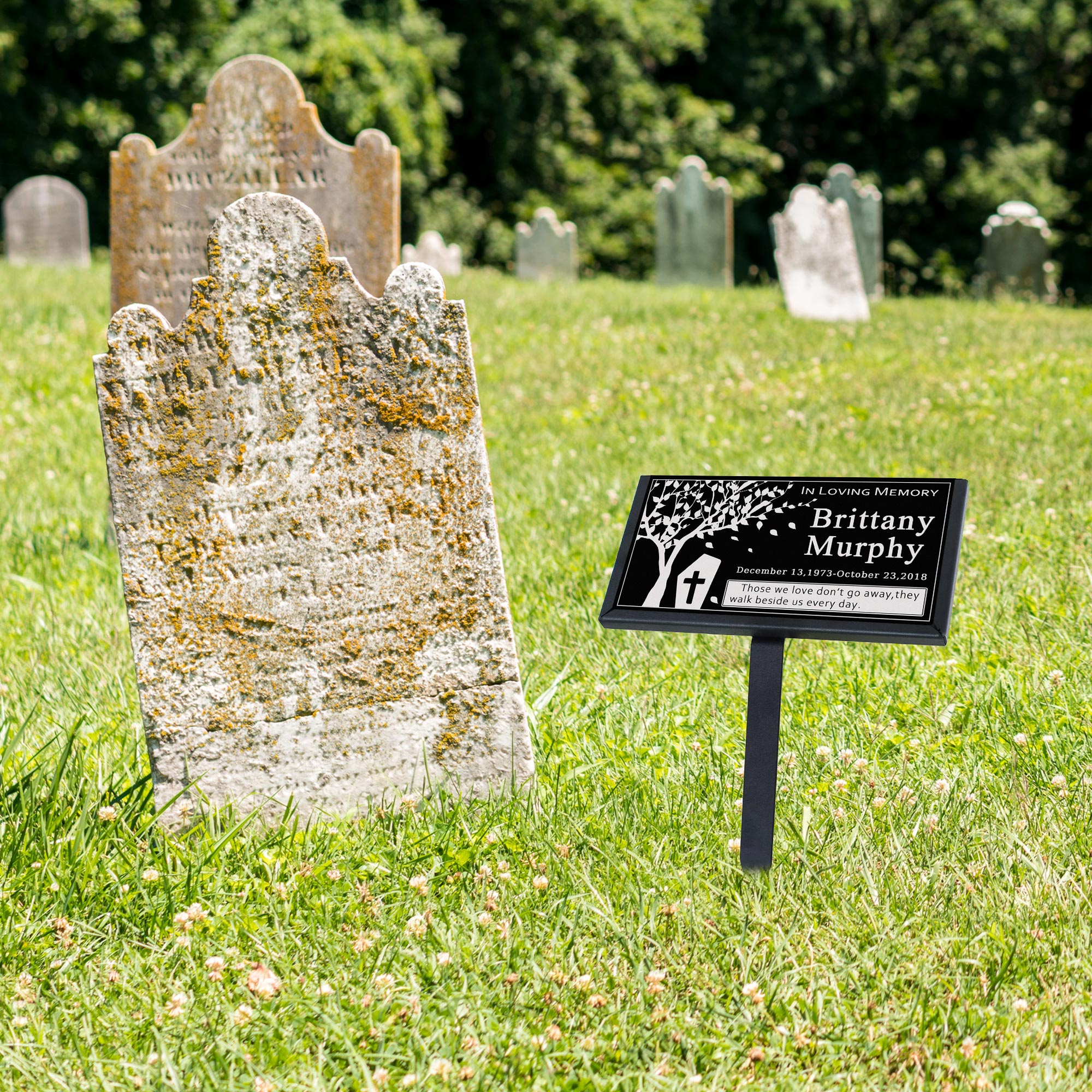 Customized Black Granite Memorial Stone Temporary Heastone Tombstone For Pet & Human