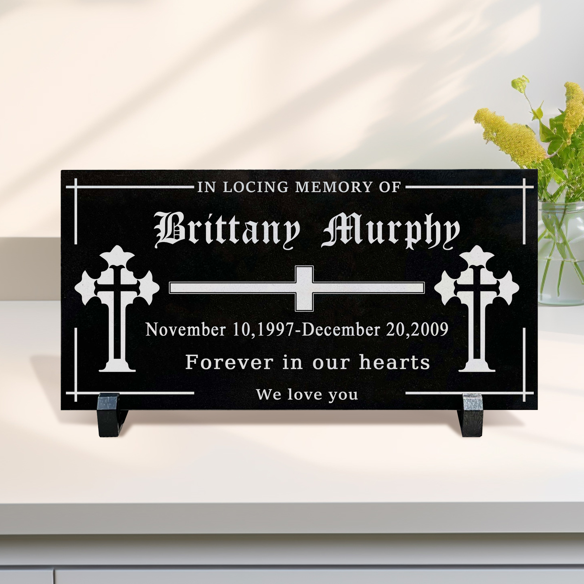 Customized Black Granite Memorial Stone Temporary Heastone Tombstone For Pet & Human