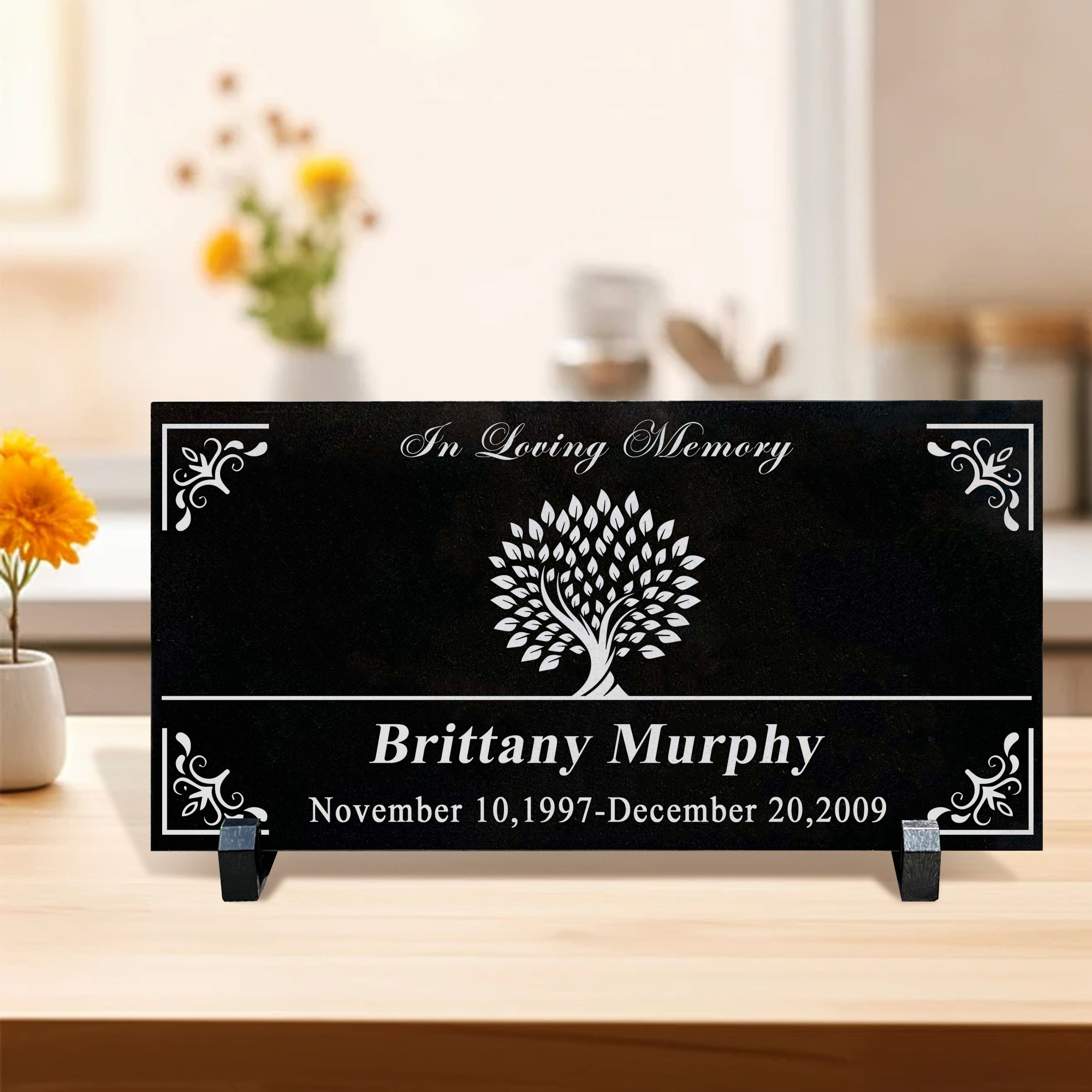 Customized Black Granite Memorial Stone Temporary Heastone Tombstone For Pet & Human