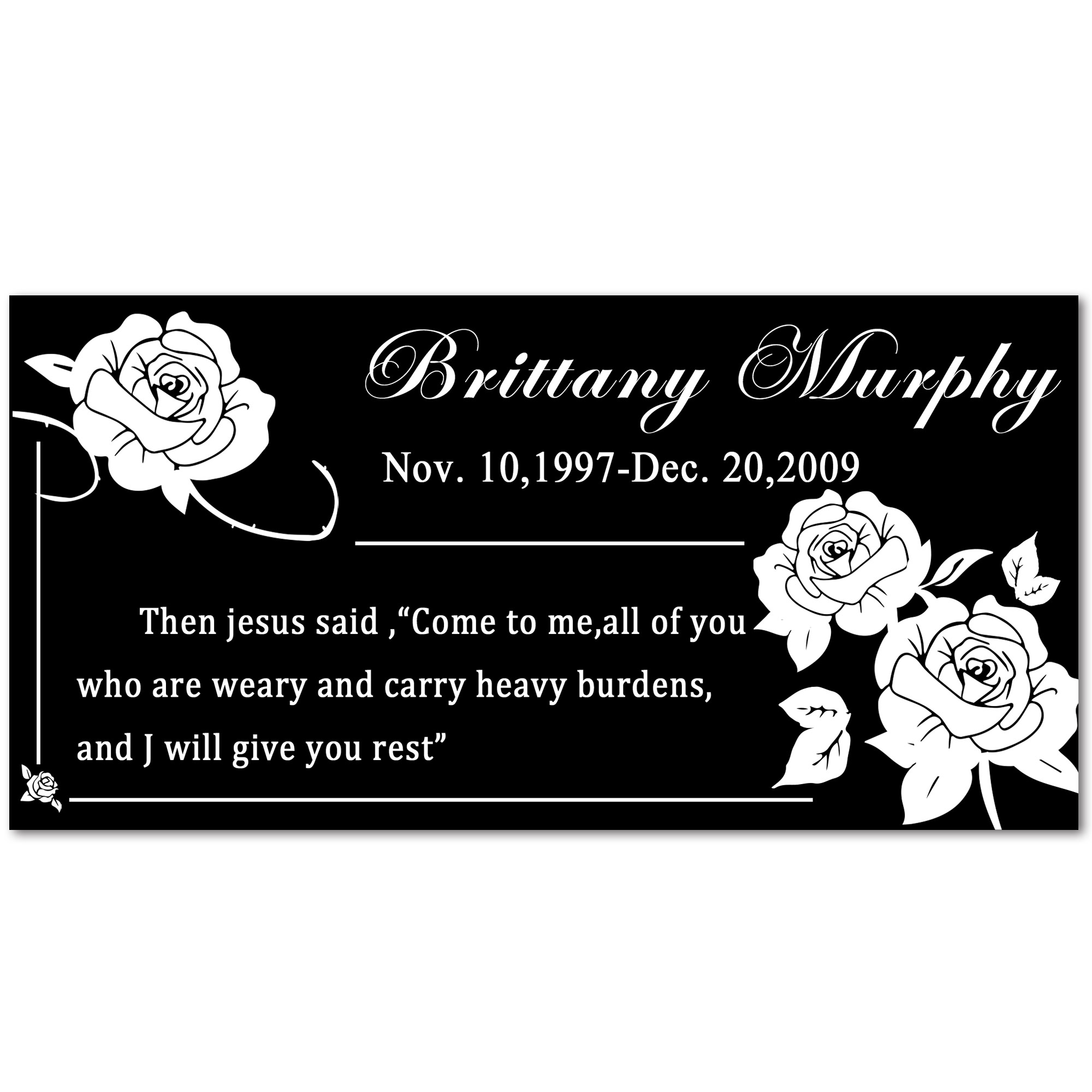 Customized Black Granite Memorial Stone Temporary Heastone Tombstone For Pet & Human