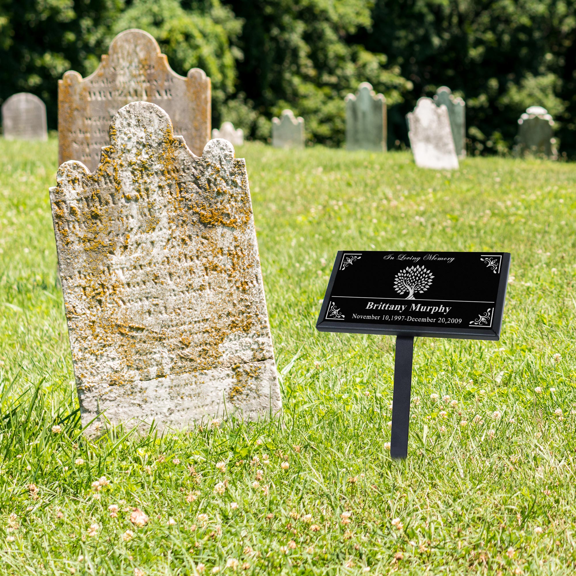 Customized Black Granite Memorial Stone Temporary Heastone Tombstone For Pet & Human