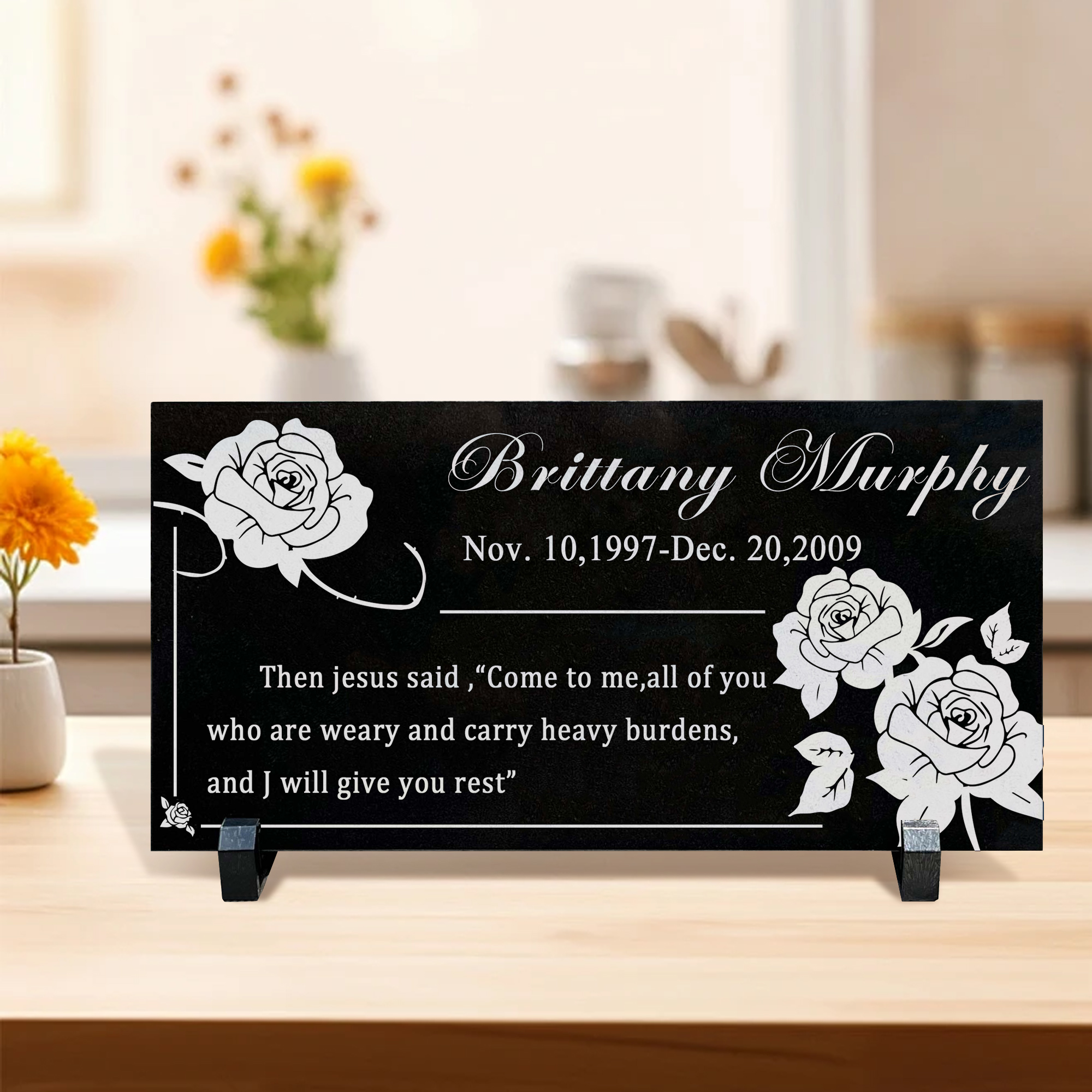 Customized Black Granite Memorial Stone Temporary Heastone Tombstone For Pet & Human