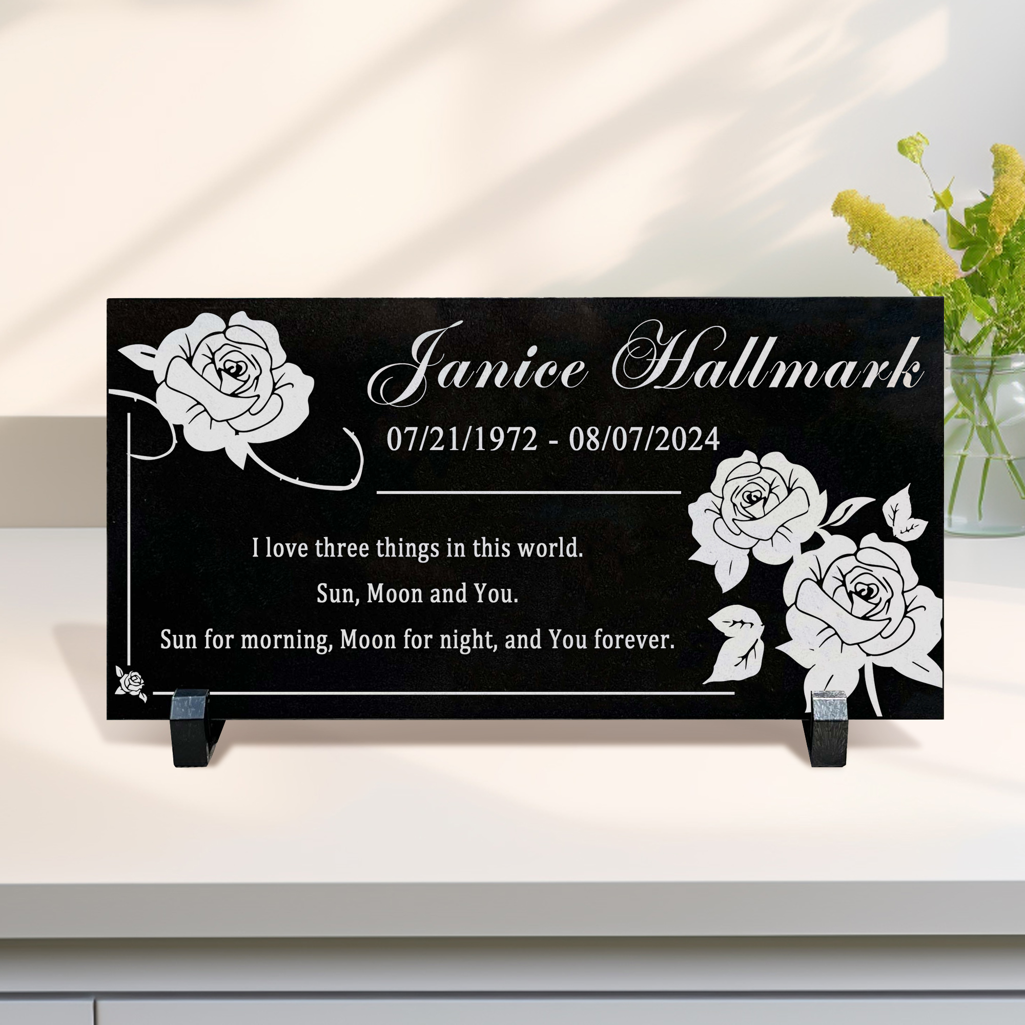 Customized Black Granite Memorial Stone Temporary Heastone Tombstone For Pet & Human